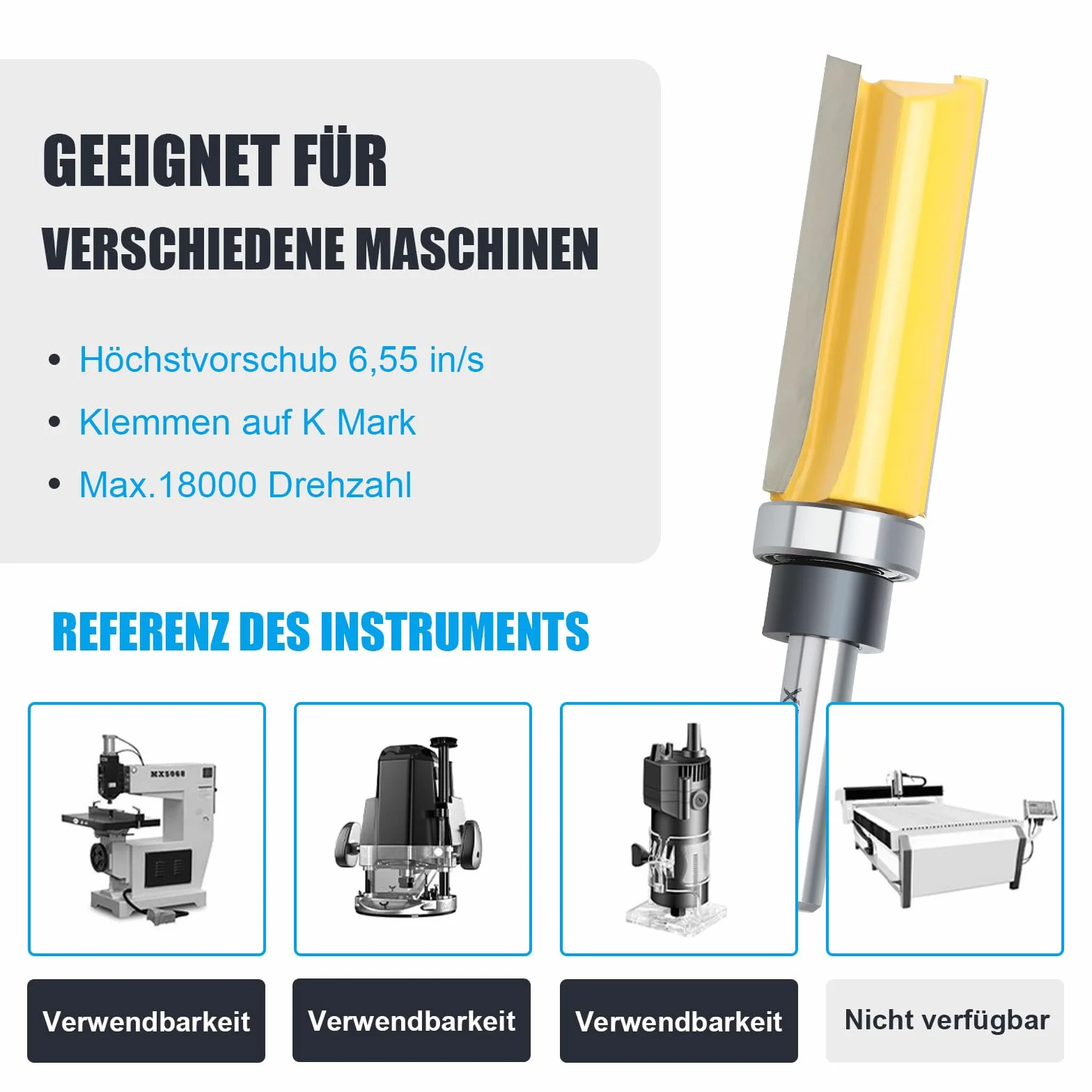 8mm Schaft Bündigfräser,Ø15.8mm,Arbeitslänge 30mm,mit Kugellager Hartmetall Klinge Handlich,langlebig und scharf für Holzbearbeitung DIY zu Hause