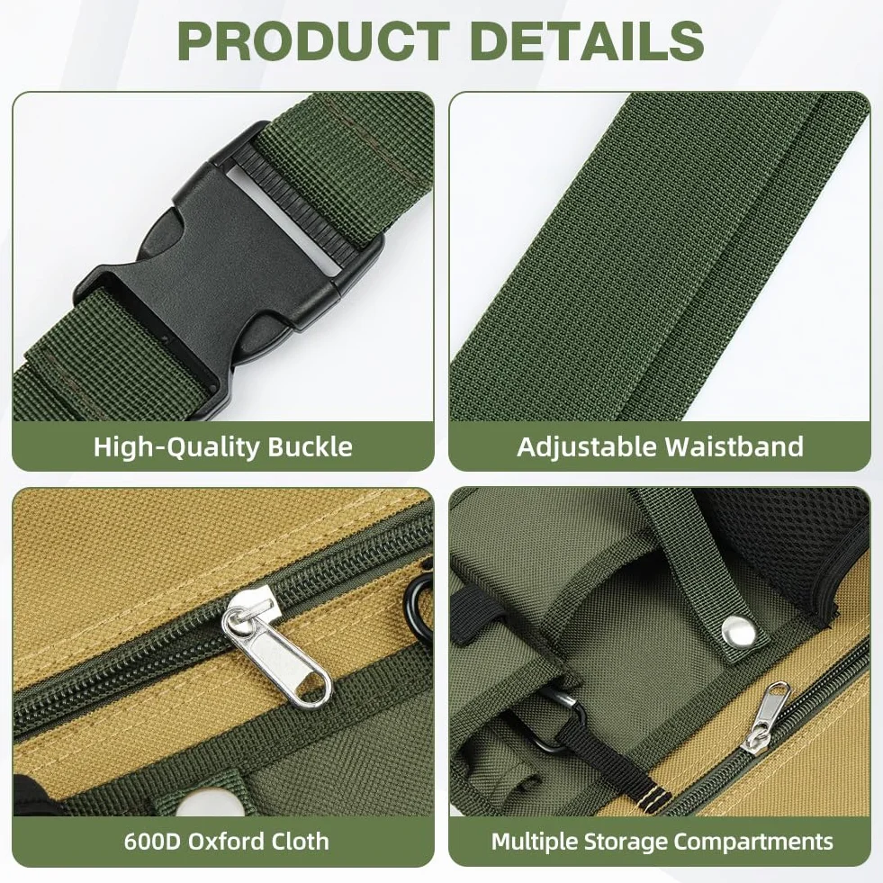 Gartenwerkzeuge Gürteltasche mit 6 Taschen, hochwertige Werkzeuggürtel, Herren Verstellbare Kinder Werkzeugtasche Gürtel, Gartengeräte-Speicher-Beutel, Oxford Werkzeug Gürteltasche,28 * 23cm