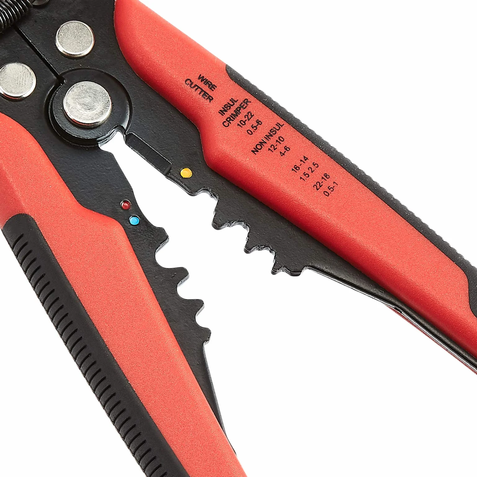 Amazon Basics Selbstjustierende Abisolierzange, Schwarz/Rot