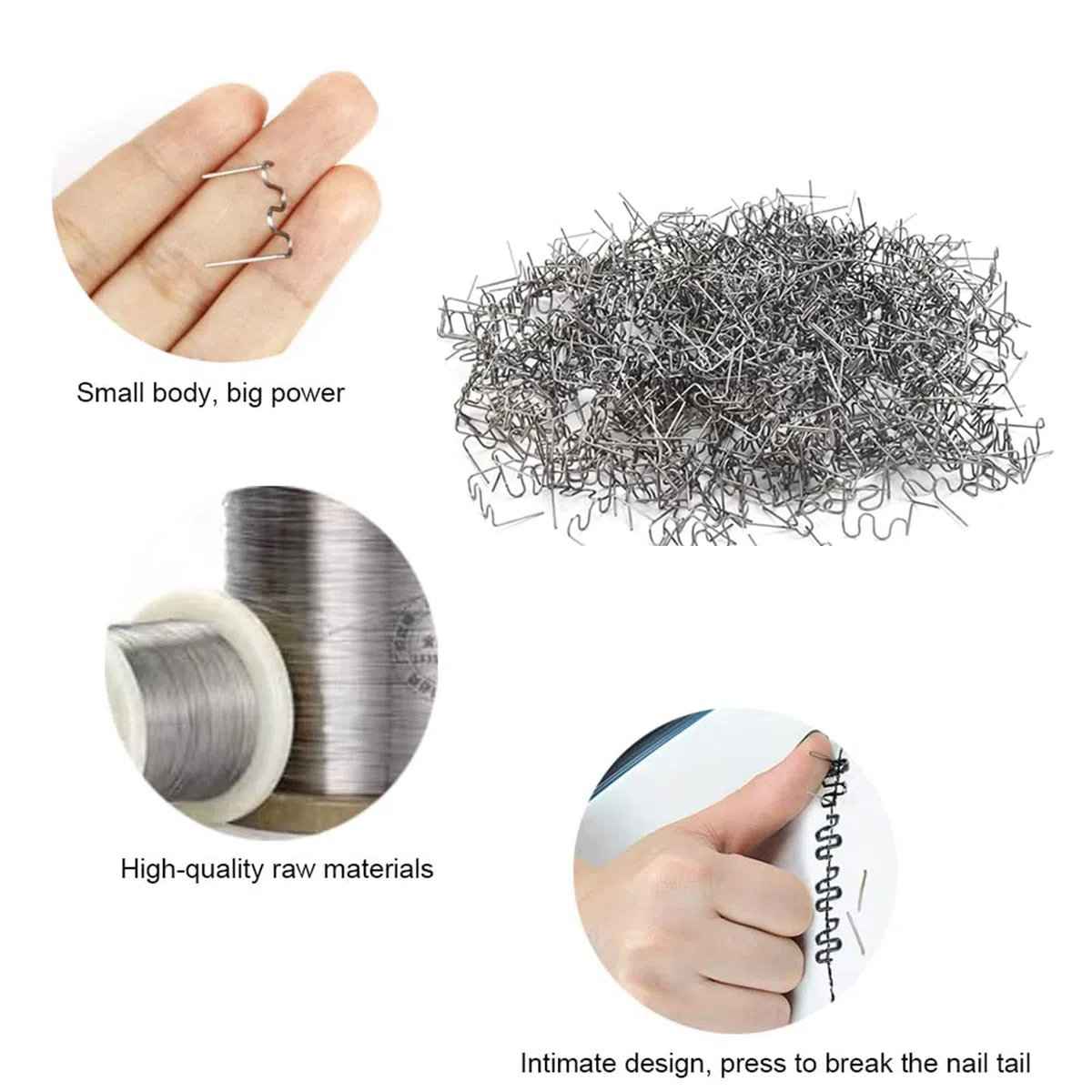 1000 Stück Stahl Hot Staples Schweißstäbe Klammern 0,8mm / 0,6mm Welder Staple Heiße Heftklammern Welder Staple Kunstoff Schweißgerät für Heißklammern Autostoßstange Rissreparatur Set