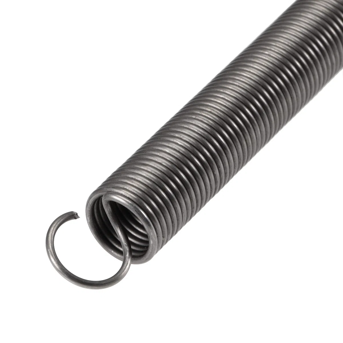 sourcing map Spannfeder Zugfedern, 14 mm Außendurchmesser, 1,4 mm Drahtstärke, 525 mm Verlängerte Länge, 300 mm Freie Länge, Federstahl, 3,8 kg Tragfähigkeit, Grau