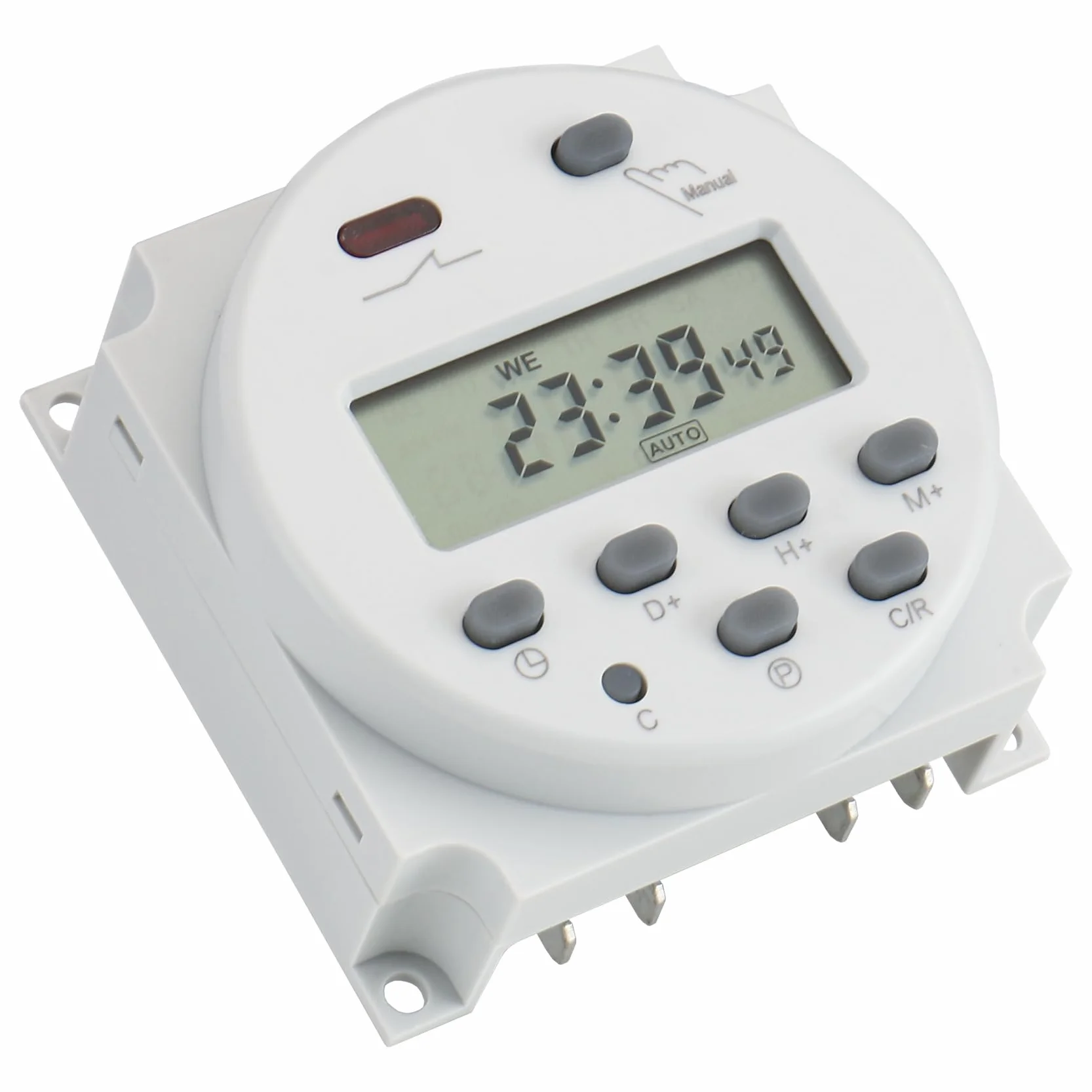Baomain CN101A Programmierbares Timer-Relais, Eingang 12 V DC/AC Eingang, Ausgang 200-250 V 16 A, LCD-Display, täglich/wöchentlich