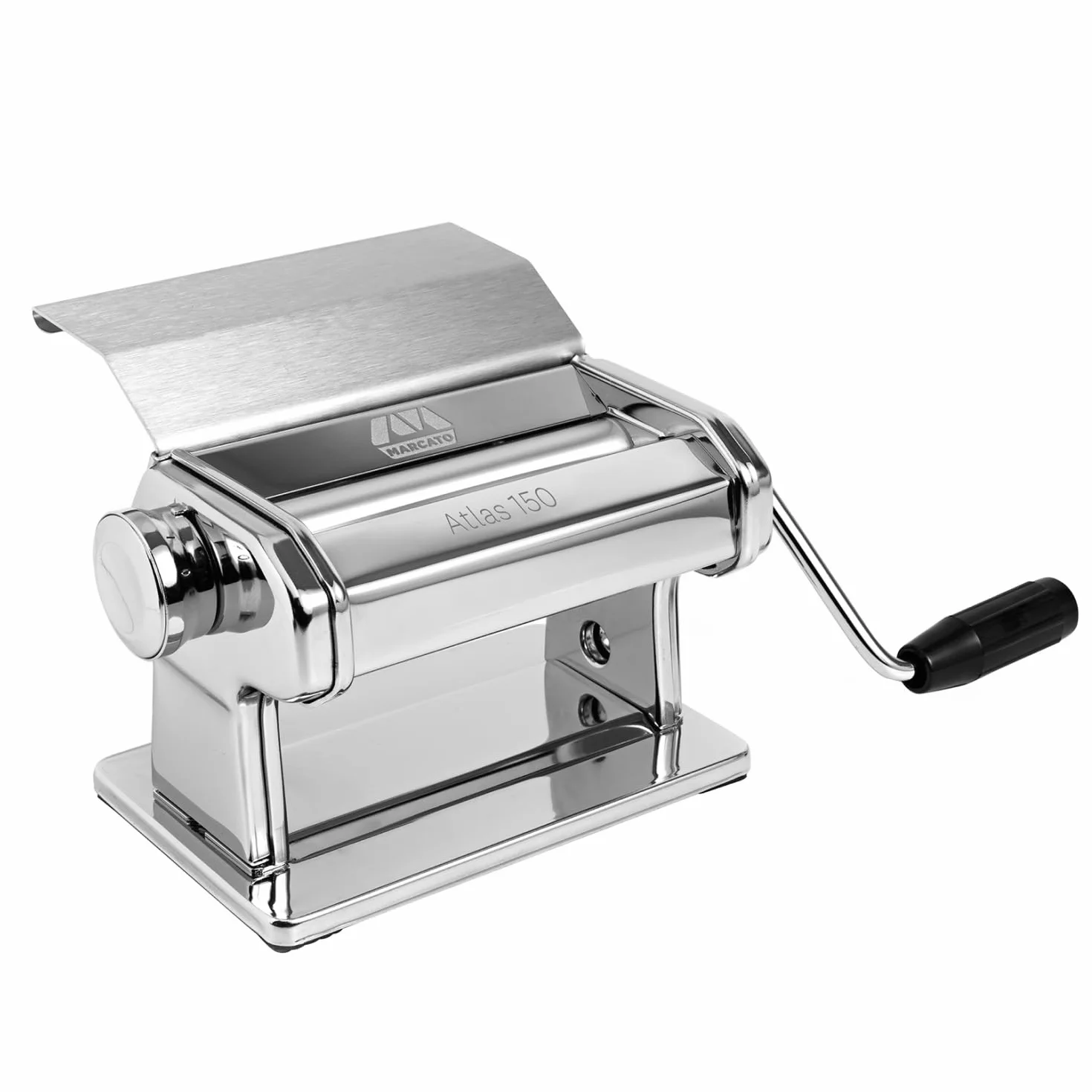 MARCATO Made in Italy Atlas 150 Slide Manual Pasta Machine, Chrome Steel. For Lasagne, Fettuccine, Tagliolini, Sugar paste, Bread dough