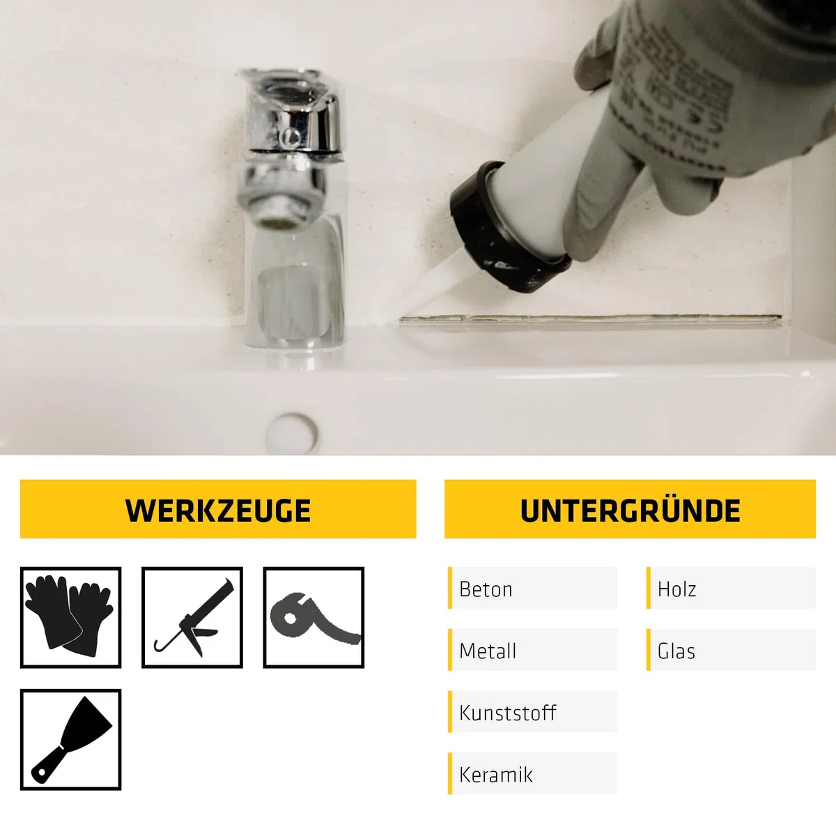 Sika - Sanitär Silikon - Sikasil C - Weiß - Zum Verfugen & Abdichten – Bad & Küche – Wasserdicht – Schimmelresistent – Geruchsarm – 300 ml