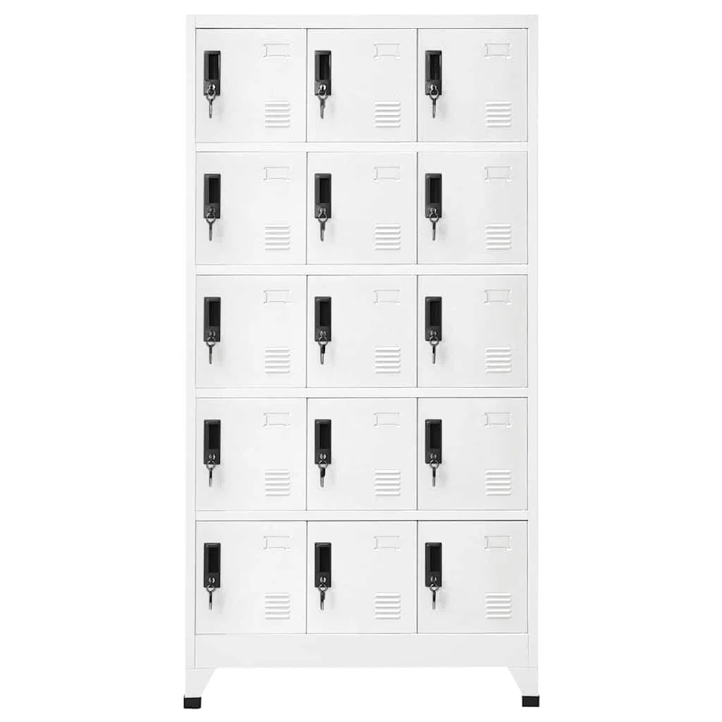 Spind Schrank, Aktenschrank Metall, Schrank Metall, Ordnerschrank, Schließfachschrank Weiß 90x40x180 cm #2