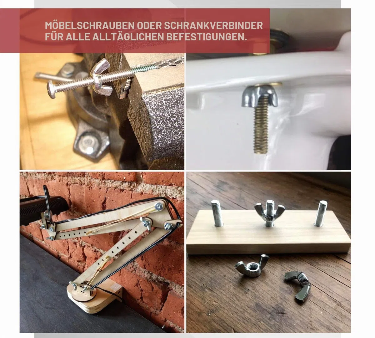 DOJA Industrial | Flügelschrauben M8 x 20 mm | PACK 10 | Handflügelschraube | Hochwertige Stahlschrauben | Flügelbolzen Daumen | Flügelgewinde Einfach zu verwenden und anzuwenden