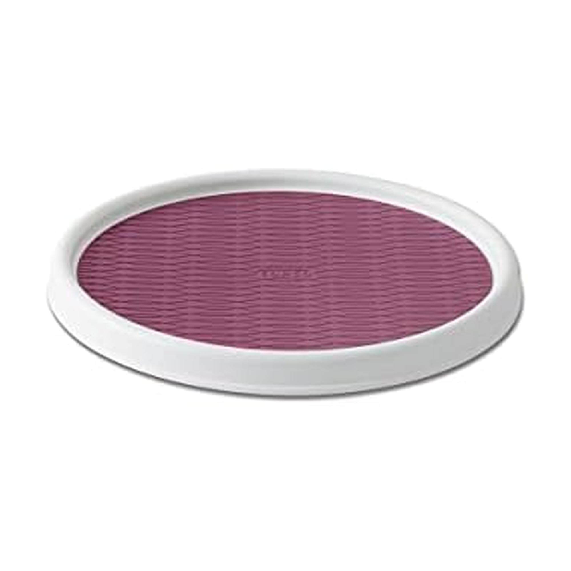Elevated 12-Inch Rotating Storage Turntable, White & Aqua