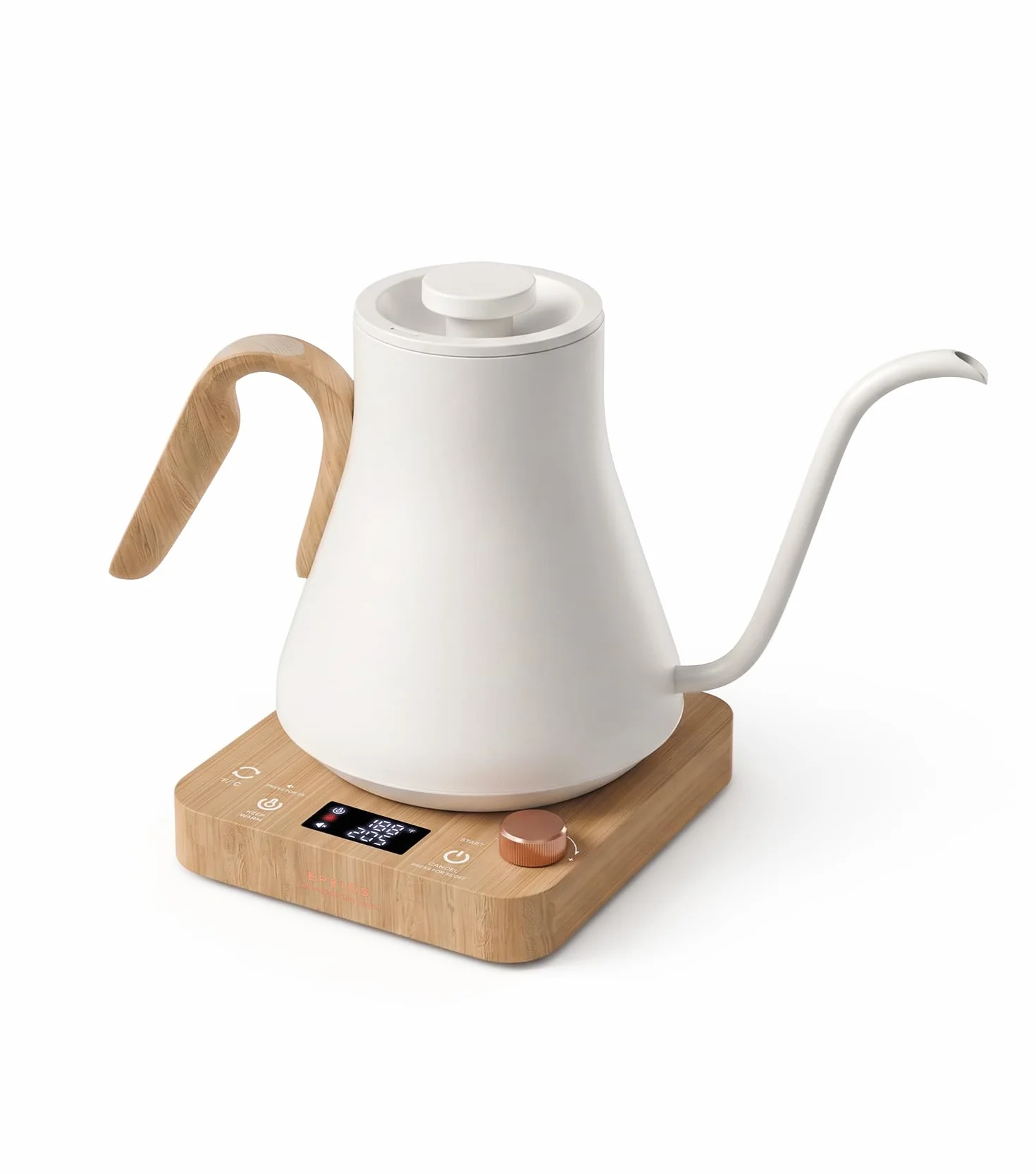 Gooseneck Electric Kettle ±1°F Temp Control,1200W,0.9L,White Walnut | Rapid Heating, Precision Pour-Over for Coffee & Tea,Smart Hot water Boiler, 304 Stainless Steel Interior, Auto Shut-Off