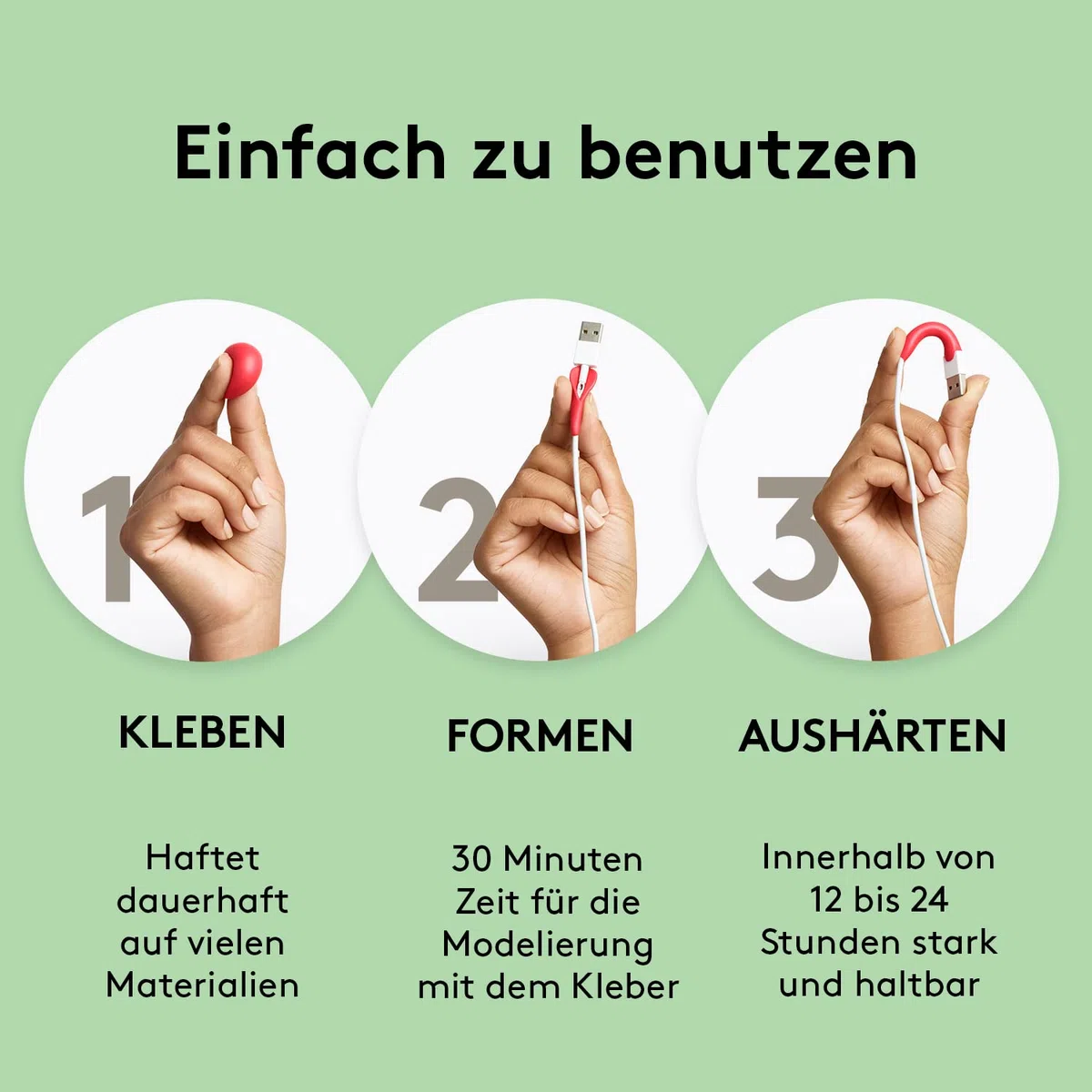 Sugru by tesa - Formbarer Allzweckkleber, 3er-Pack, 3 x 3,5 g, Weiß - vielseitige Klebeknete - zum Dekorieren, Kleben, Reparieren und für kreative DIY-Anwendungen