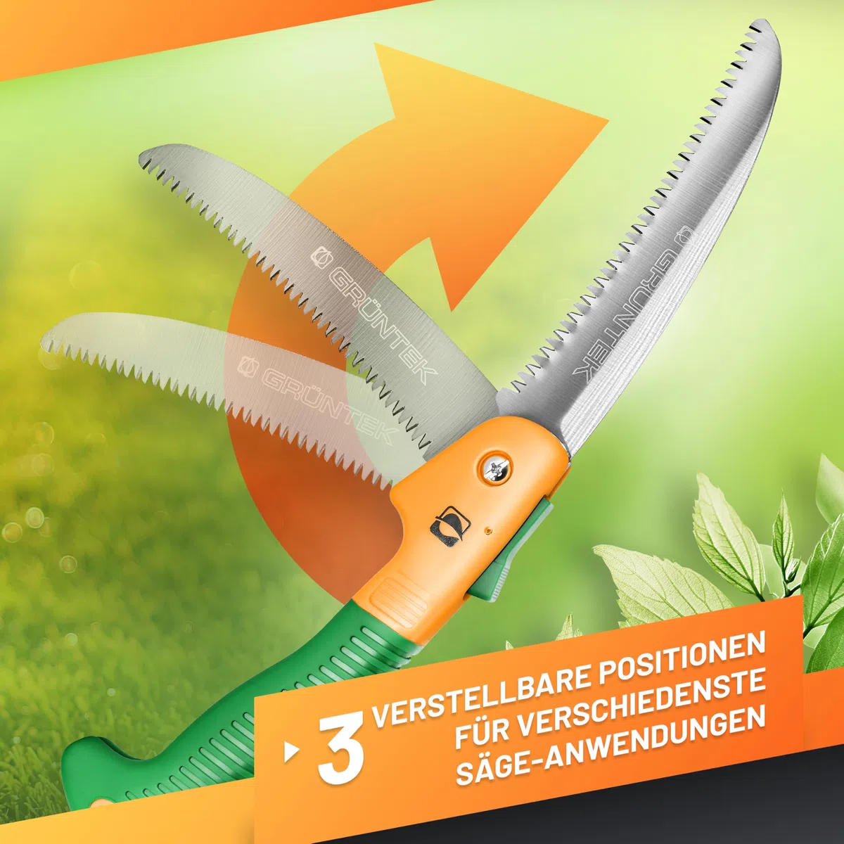 GRÜNTEK HAI 180mm Klappsäge Astsäge – Handsäge, Holzsäge, Baumsäge, Gartensäge, Outdoor Säge & Campingsäge, Taschensäge, klappbar, Säge, Faltsäge, pruning saw, pocket saw