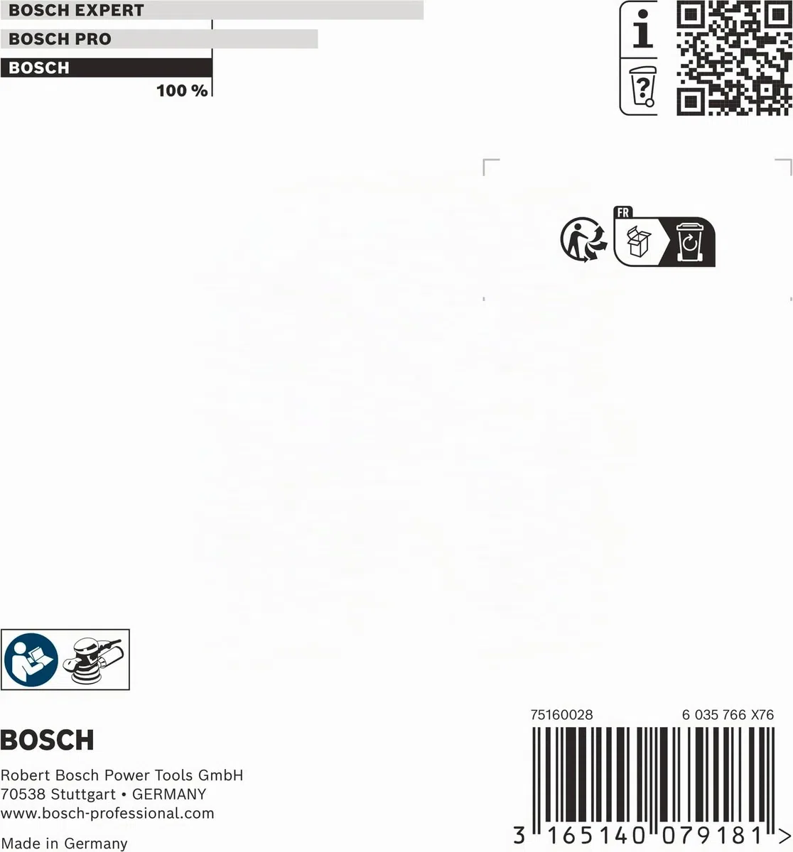Bosch Accessories Professional Schleifpad (für Pex 115, Medium, Ø 115 mm, Zubehör Exzenterschleifer), 45 cm x 40 cm x 25 cm