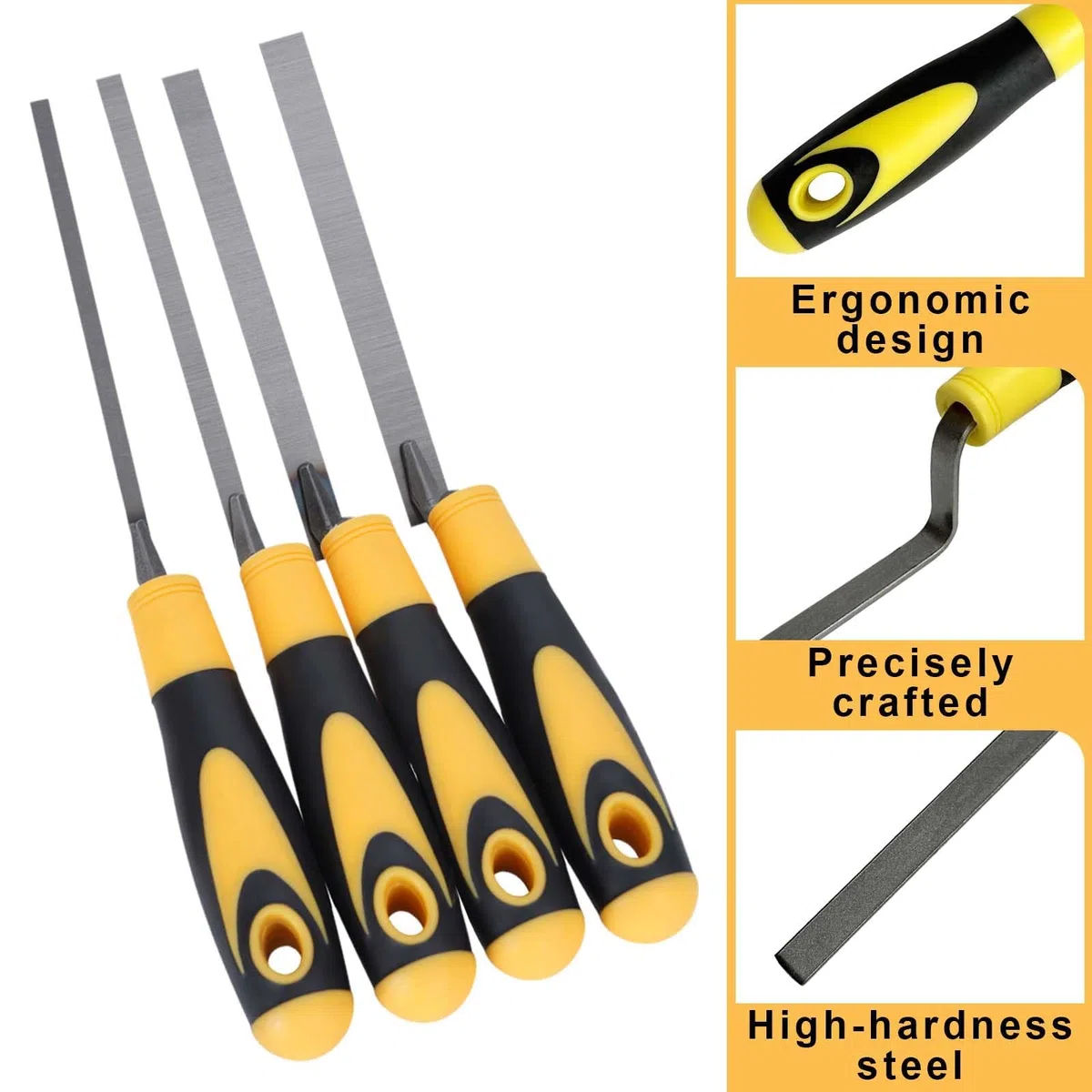 4 Stück Putzkelle schmal ergonomisch, Breiten 8, 10, 12, 14 mm, Fugenkelle edelstahl, Fugenkellen mit softgriff, Kohlenstoffstahl Fugenkellen Set, Fugenkelle, geeignet für Bau- und Keramikfliesen.