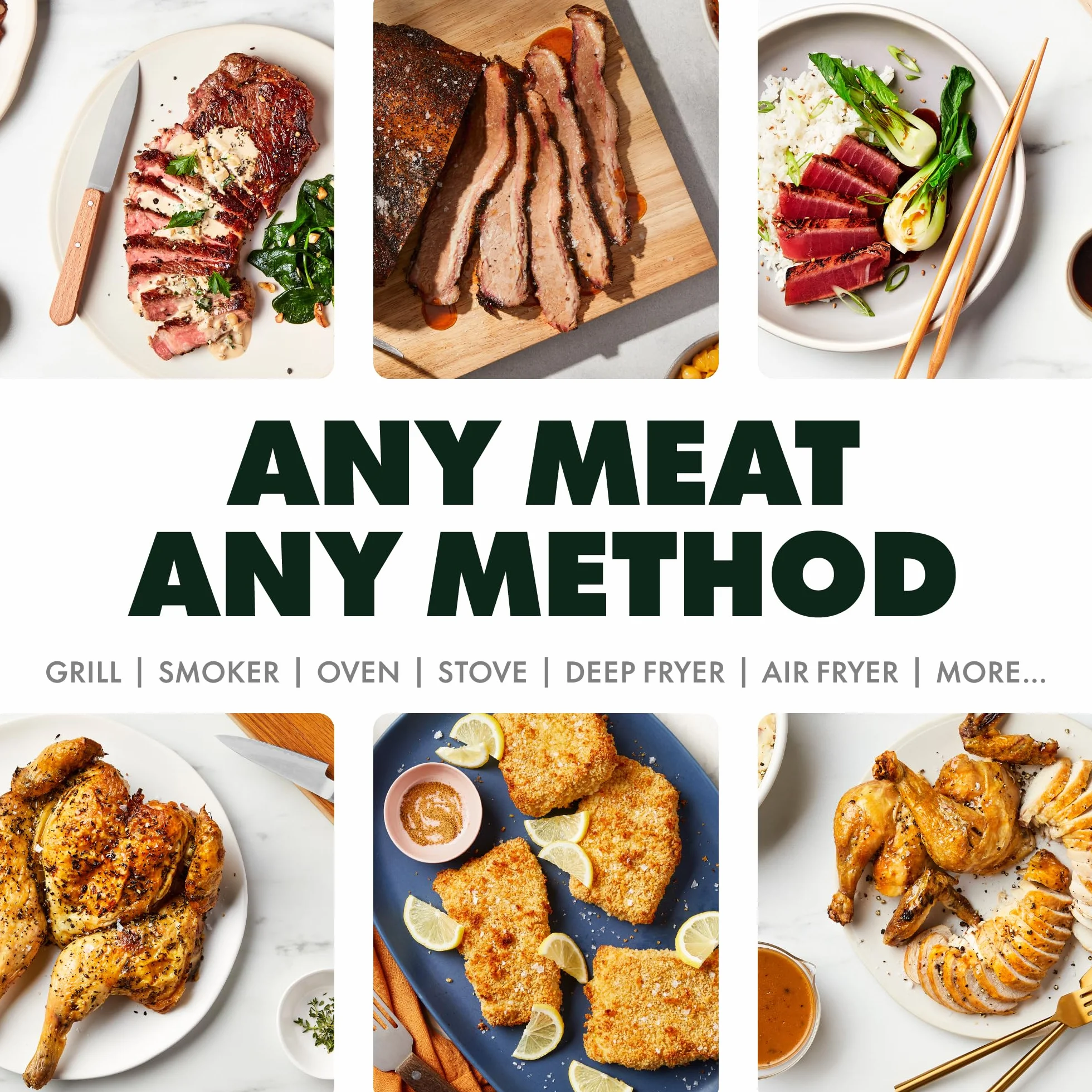 Smart Wireless Meat Thermometer | 2 Ultra-Thin Probes | WiFi Unlimited Range | 1000°F Heat Safe | 5 Sensors | BBQ, Grill, Oven, Smoker, Air Fryer | Gen3