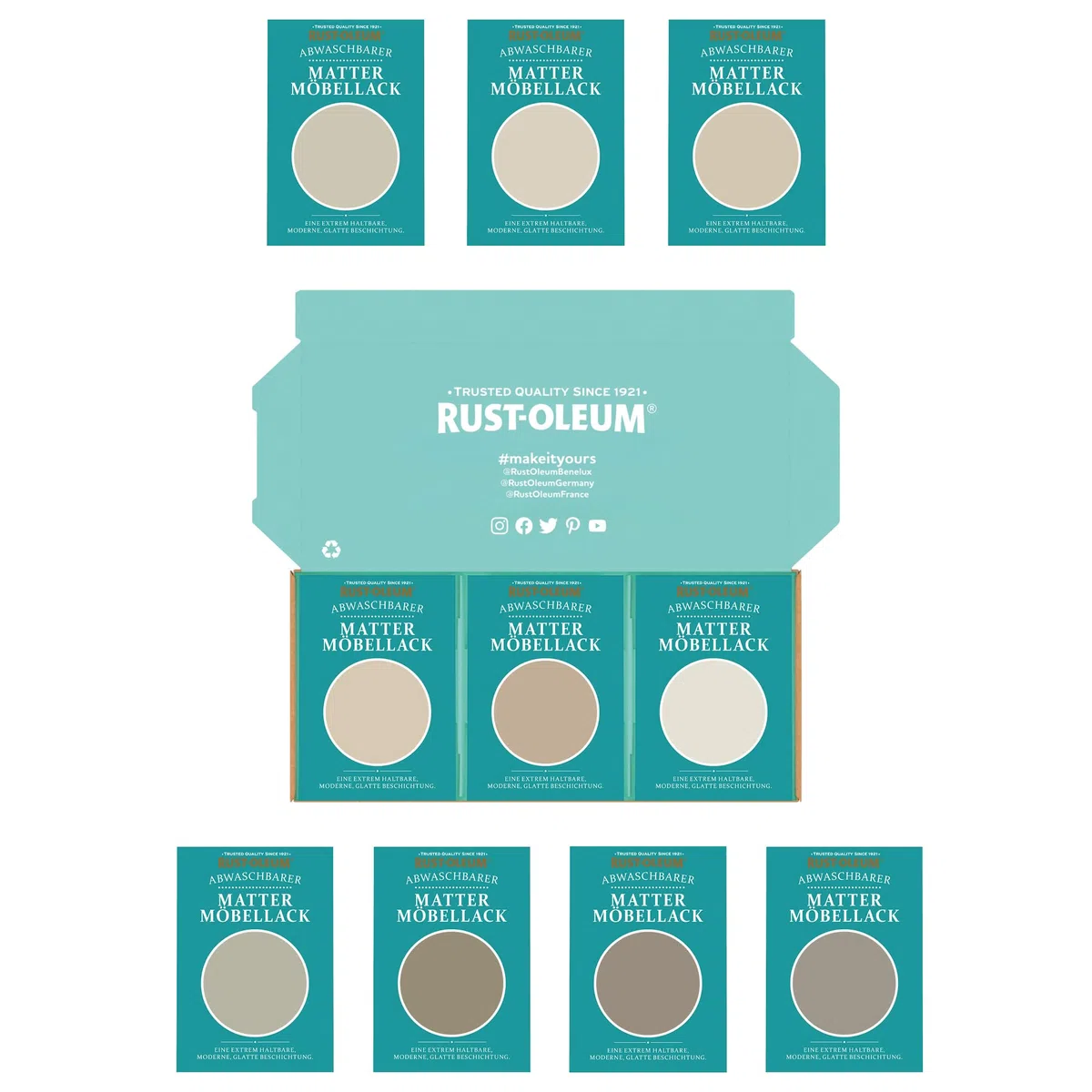 Rust-Oleum Möbellack Testerbox - Ruhige Neutraltöne - Matt