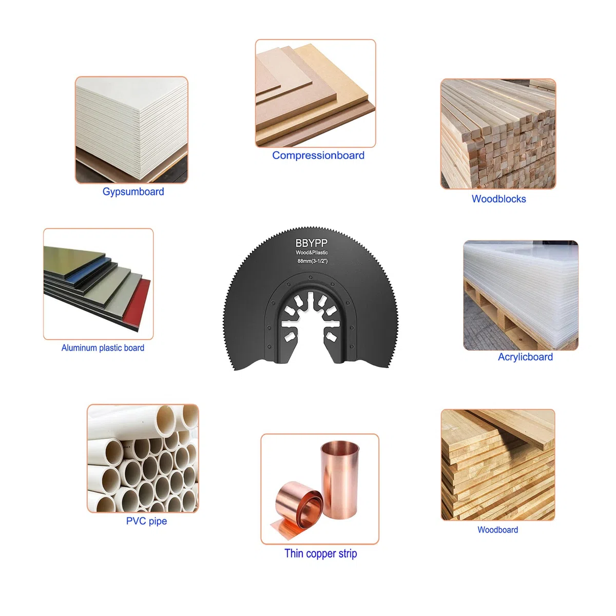 7tlg Fein Multimaster Sägeblätter, Oszillierende Halbrund Sägeblätter, Oszillierende Halbkreis Sägeblatt Multitool Halbkreisförmige für Holz Kunststoff PVC