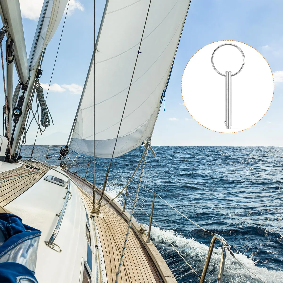 QUARKZMAN 4 Stück Steckbolzen mit Kugelsicherung, 6mm x 38mm Schnellverschlussstifte 316 Edelstahl Marinehardware Für Marine Mountain Seat Schiffausrüstung Schiffbau Silber