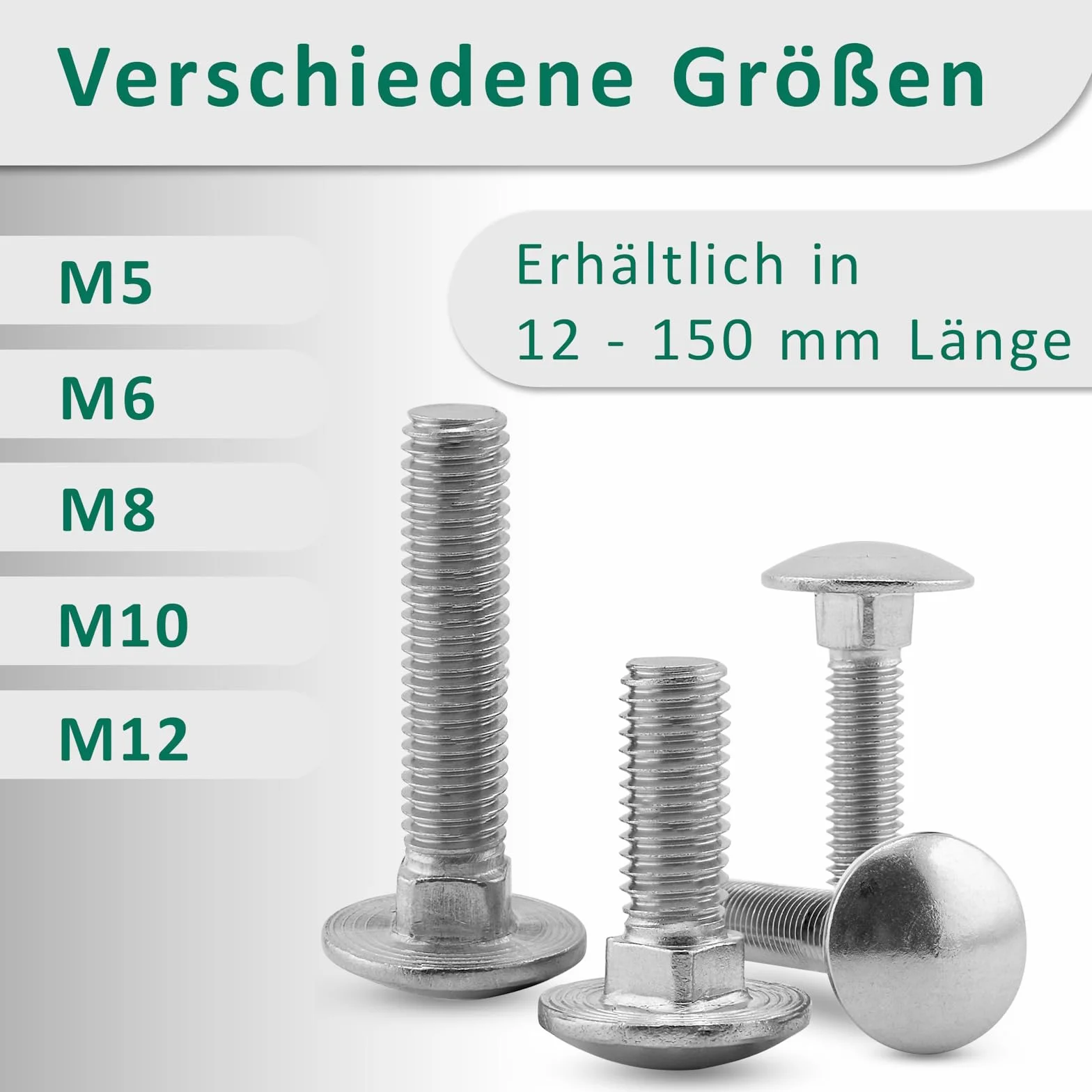 DSM – Schlossschrauben M5 x 90 mm nach DIN 603 – M5 Flügelmutter DIN 315 – Edelstahl A2/V2A – Vollgewinde – Flachrundkopfschrauben mit Vierkantansatz – Schmetterlingsmutter – 10 Stück