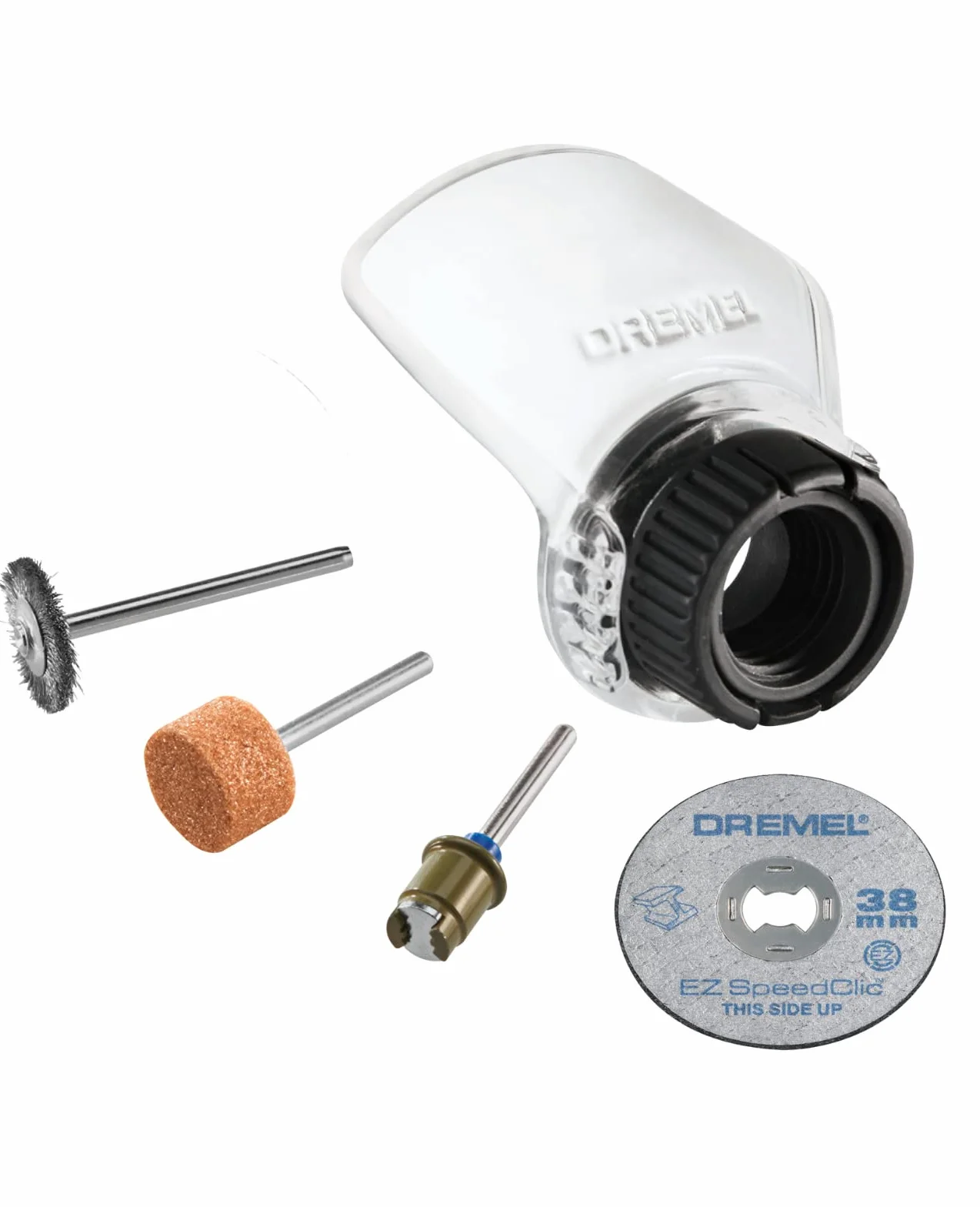 Dremel 550 Comfort Guard-Aufsatz. Aufsatz für rotierende Werkzeuge für mehr Komfort beim Schneiden, Schleifen und Reinigen.
