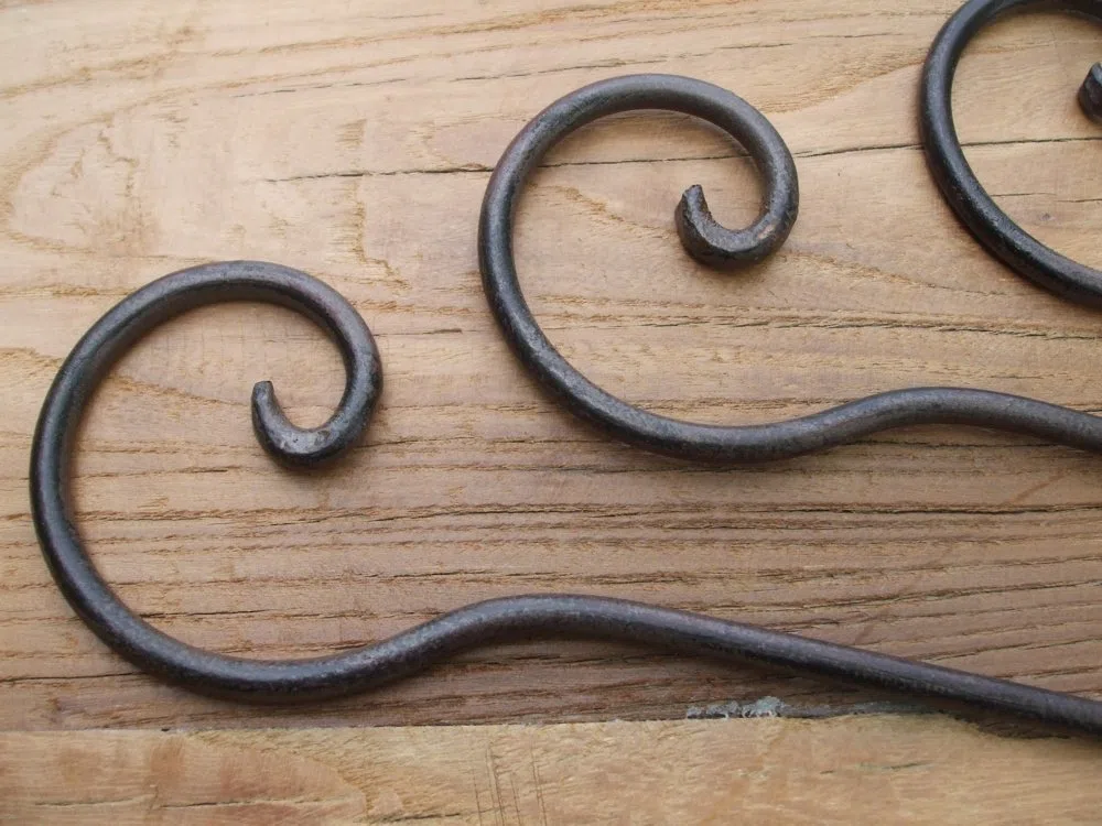 Geschmiedete Verlängerungshaken, 3 Stück, 40 cm, Deckenhaken, Eisen