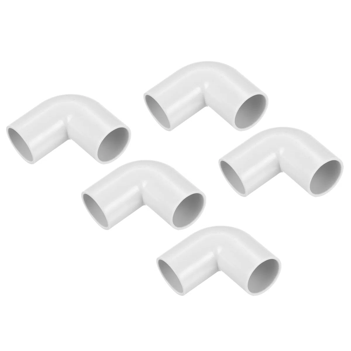 sourcing map 5 Stück PVC Rohrverbinder 90 Grad Bogenfitting 20mm Richtungswechsel für Schlauch Elektrische Leitungs