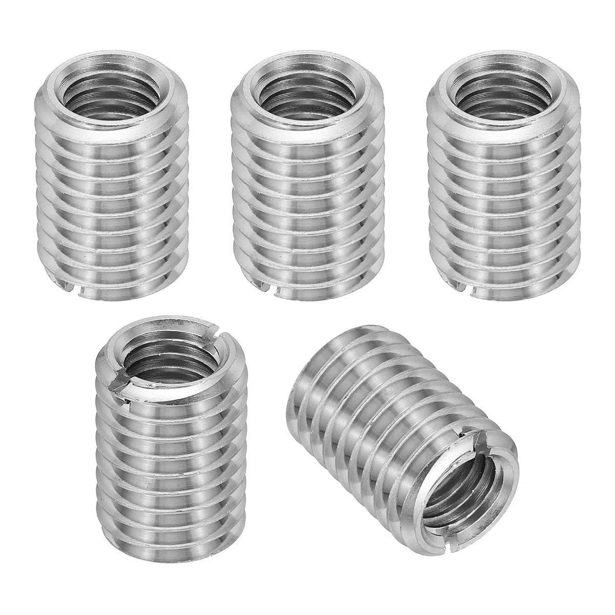 PATIKIL 5 Stück Gewindeeinsatz, M14 auf M10 x 20 mm Edelstahl Reduziermutter Gewindehülse, Schlitzen gewindeadapter m14 m10 Gewindeeinsätze hülse reduziermutter, gewinde reparatur