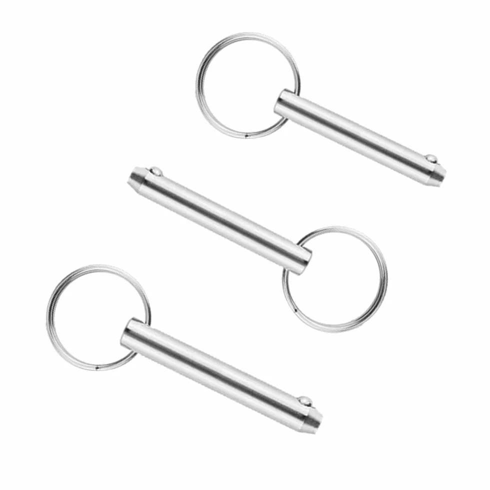 4 Stück Edelstahl Schnellablöser Pin mit federbelasteten Kugel Endkreis Ring Edelstahl, Bimini -Oberteile für Bootezubehör (8x55mm)