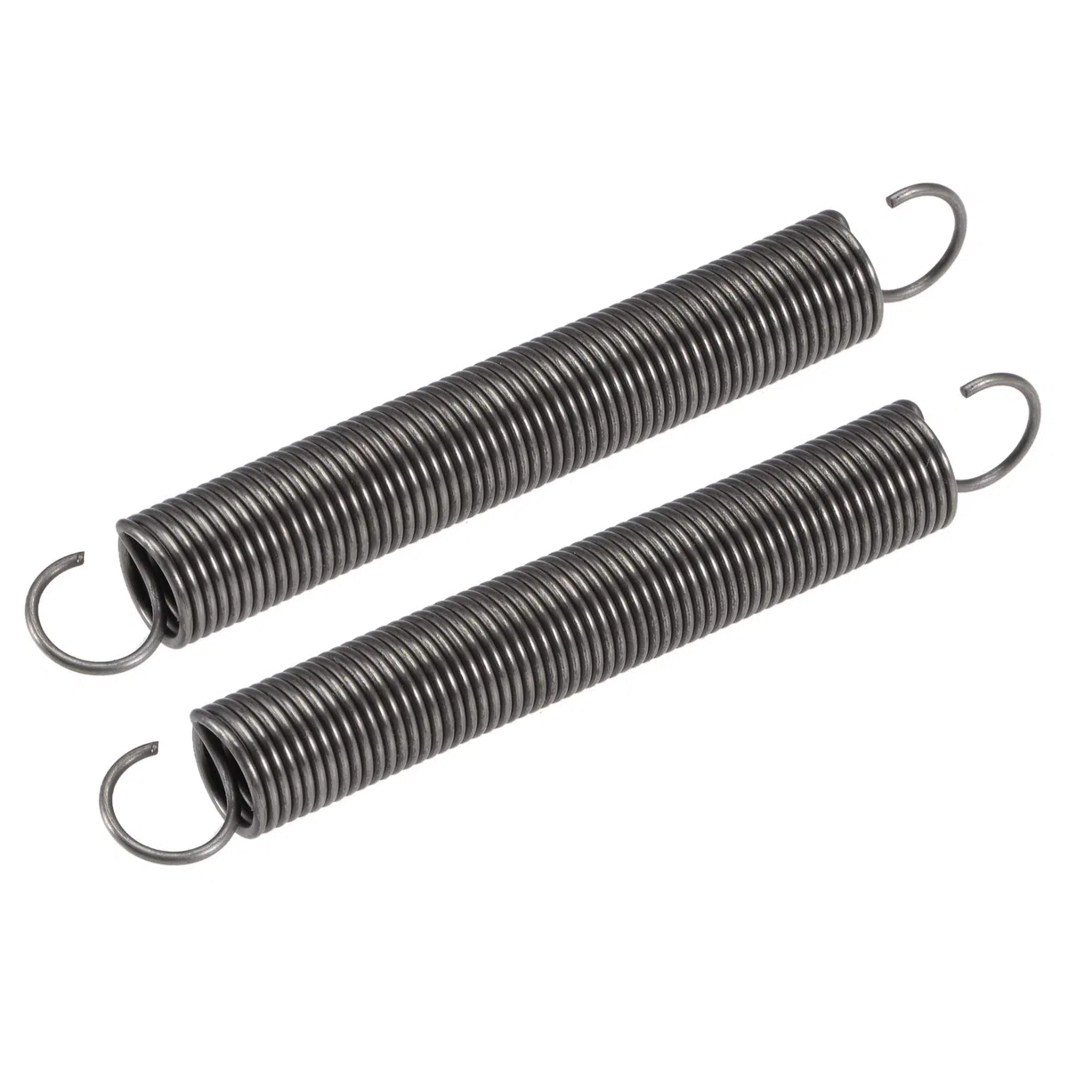 sourcing map 2 Stück Spannfeder Zugfedern, 10 mm Außendurchmesser, 1 mm Drahtstärke, 136 mm Verlängerte Länge, 80 mm Freie Länge, Federstahl, 1,5 kg Tragfähigkeit, Grau