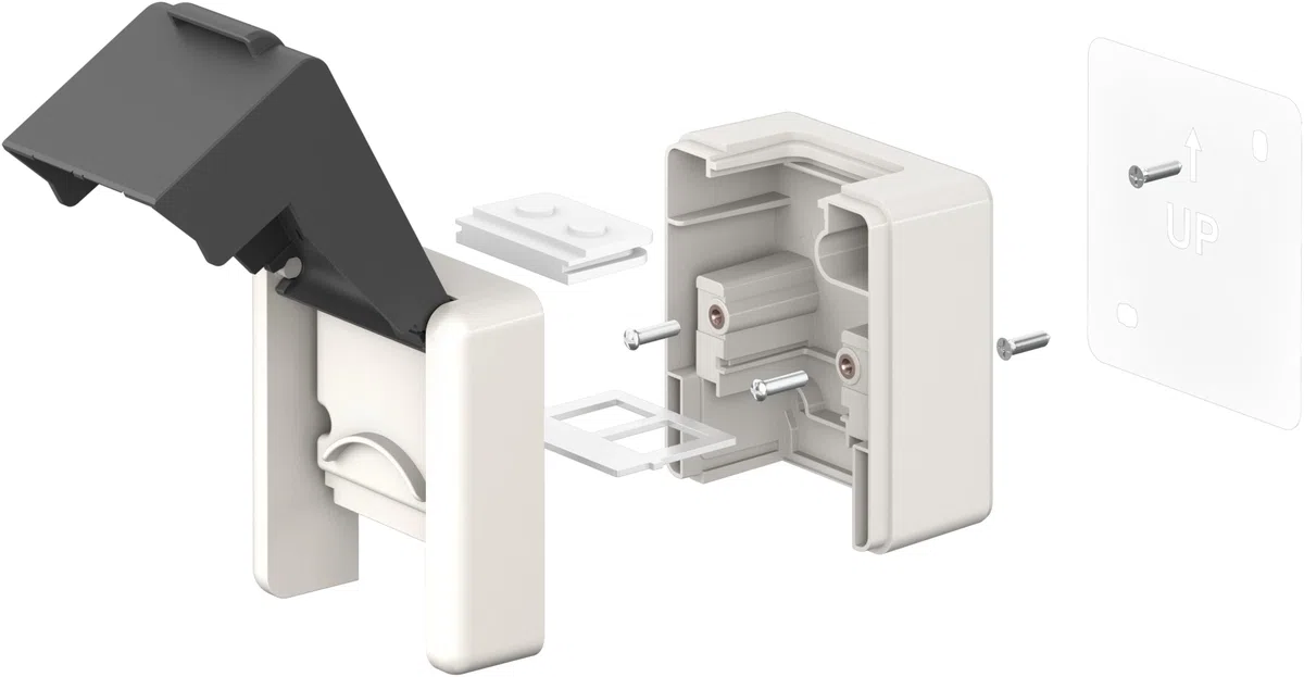 goobay Outdoor Aufputzdose IP44 mit 2 Keystone Ports – wetterfest, für Außenbereich & Feuchträume, inkl. Kabeldurchführung und Halterung, ohne Module 79169