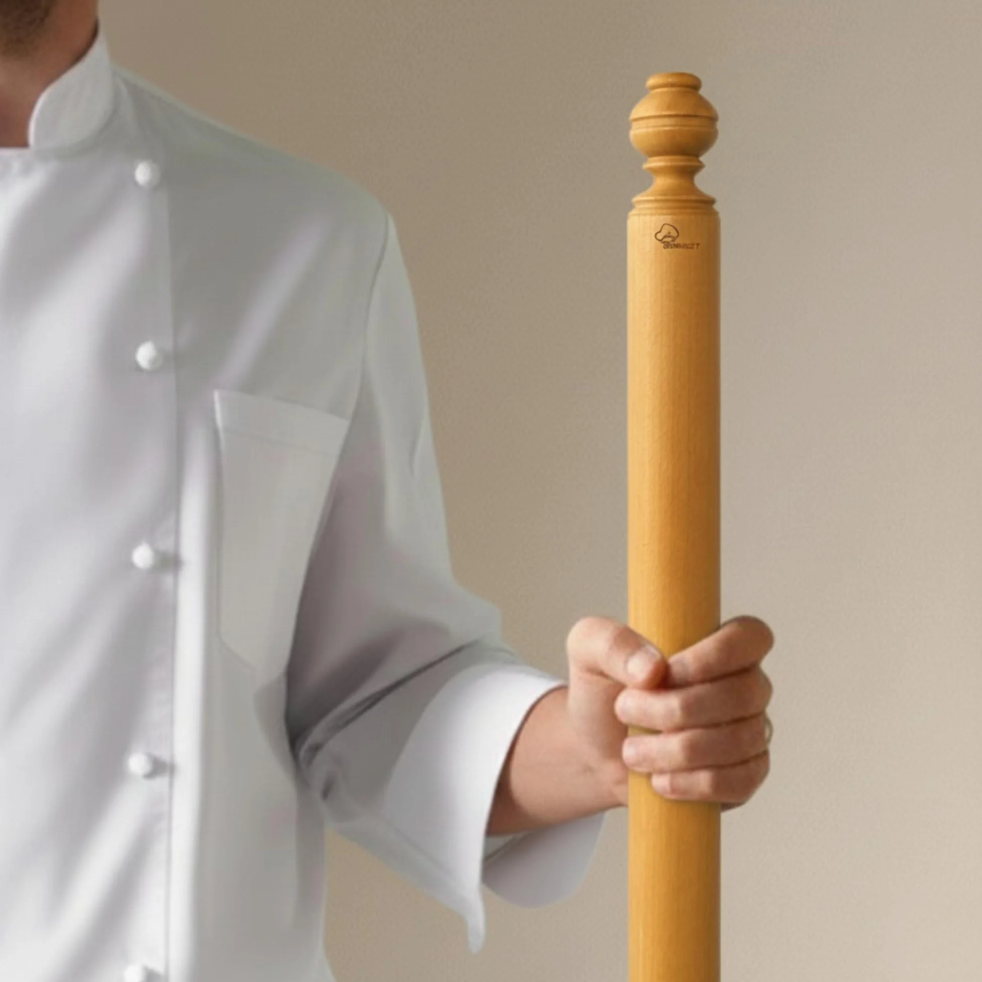 Mattarello Pasta Rolling Pin – Handmade Italian Tool for Authentic Pasta Making – Carved Ball Handle – Extra Long (40 inch)
