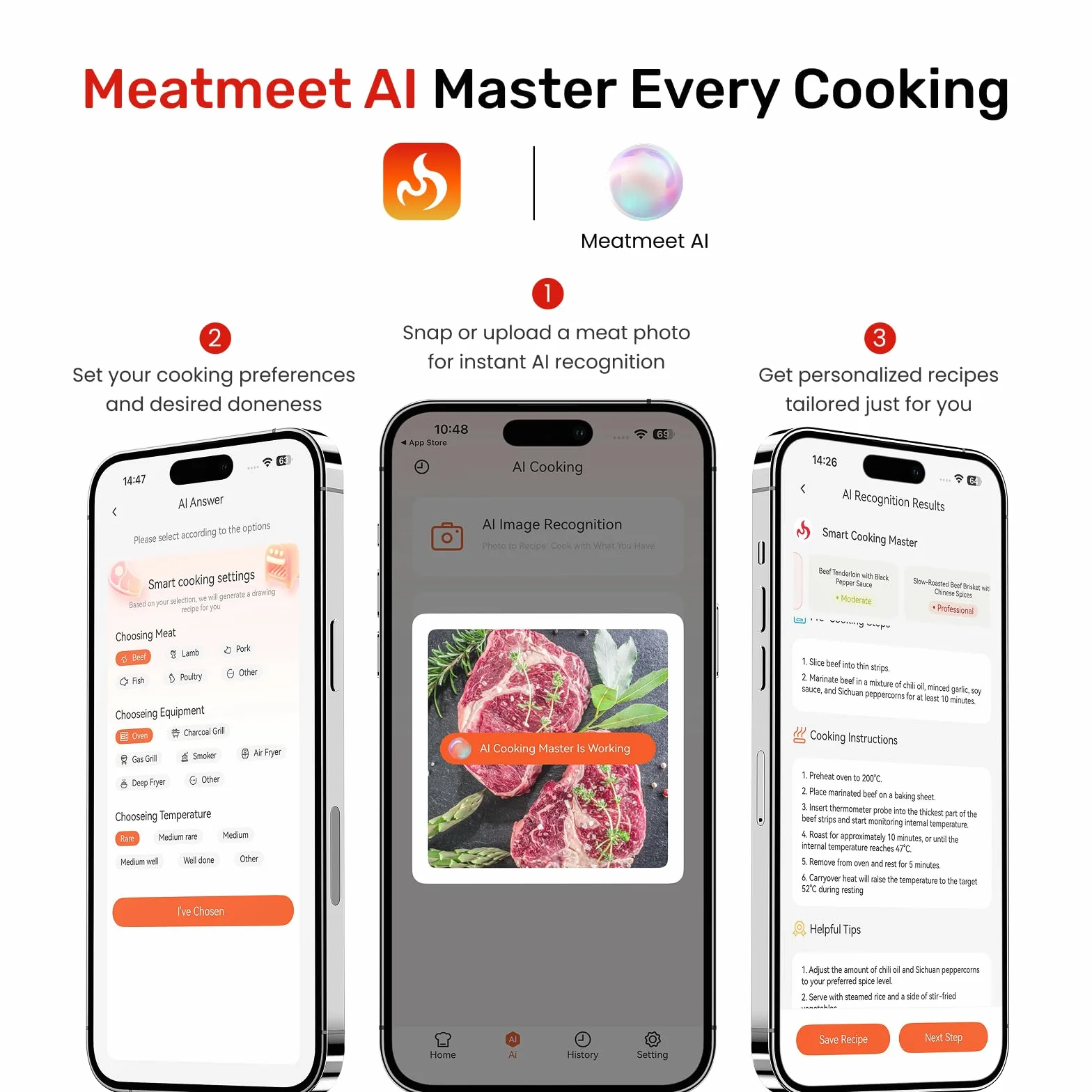 Bluetooth Meat Thermometer Wireless, 4 Probes, Standalone Base | 6 Sensors With ±0.18°F Accuracy, WiFi, IP69 Waterproof, AI-Guided Cooking, for Kitchen, BBQ, Grill, Oven, and Smoker