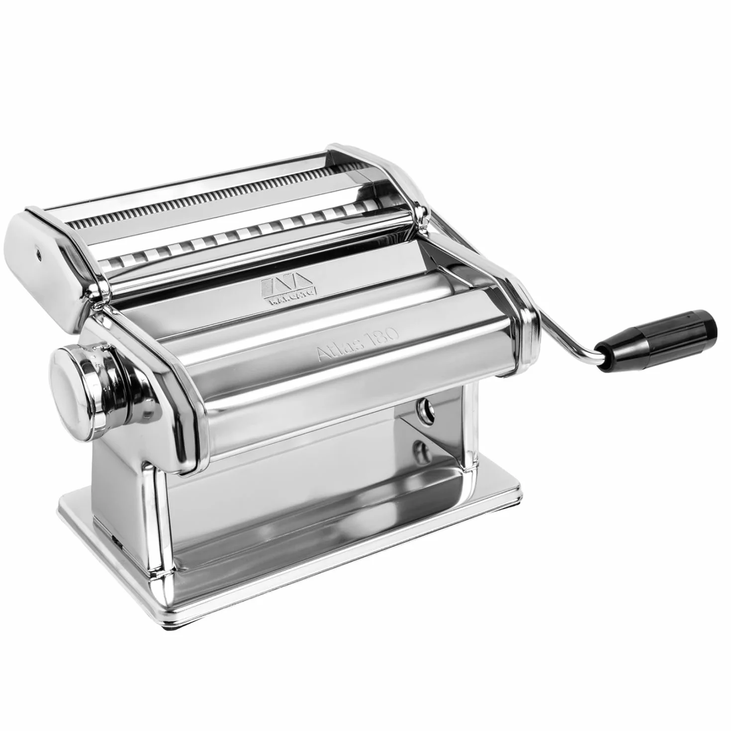 MARCATO Made in Italy Atlas 180 Classic Manual Pasta Machine, Chrome Steel. Makes Lasagne, Fettuccine & Tagliolini.