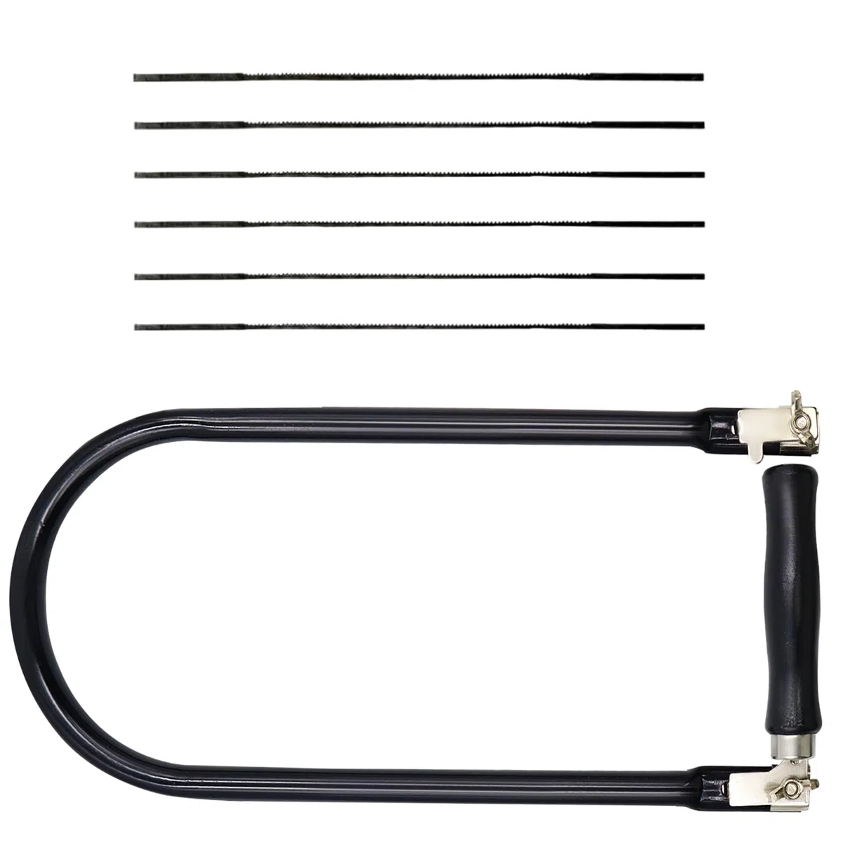 CATELL Laubsäge Set inkl. 8 Sägeblätter(4#6#8#10#), 310mm Laubsäge mit 8 Laubsägeblätter für Metall und Holz Laubsägen mit Holzgriff Präzise Schnitte Feinsäge Holzarbeiten für Dekoratives Sägen