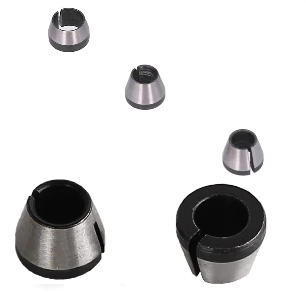6 Stück Spannzangen Adapter, Adapter Legierung Spannzangen Ersatzteile für Trimmer Werkzeug Kohlenstoffstahlmaterial für Bakelit Fräsmaschinenteile (6/6,35 / 8mm)