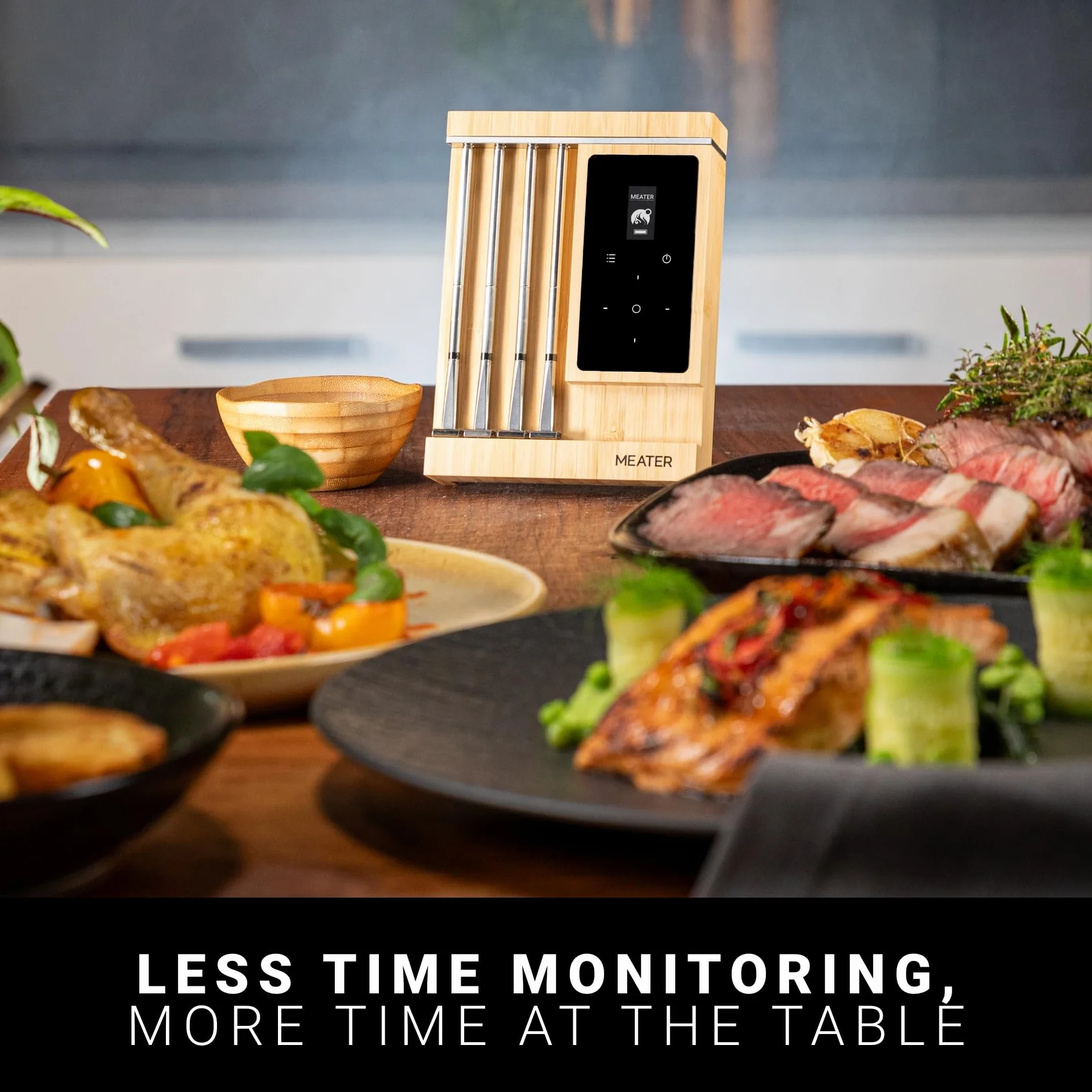 Pro XL WiFi & Bluetooth Meat Thermometer, 4-Probe, 1000°F, Accurate | Bluetooth & WiFi, 1000°F heat resistance, certified accuracy. For BBQ, oven, grill, smoker, air fryer, sous vide, deep fryer.