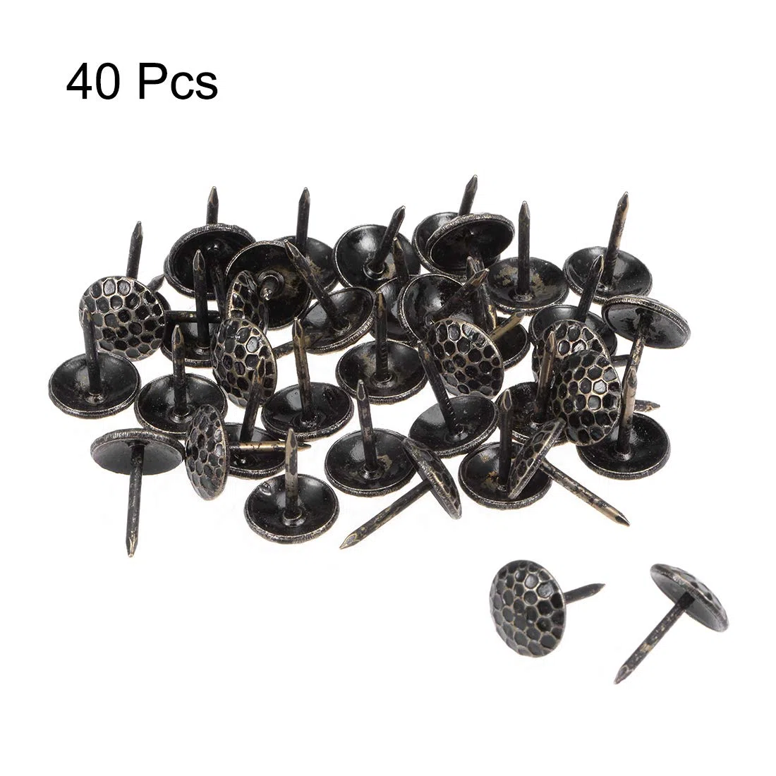 sourcing map 40Stk.Polsternagel 7/16-Zoll Kopfdurchmesser Antik Runde Reißzwecken Bronze