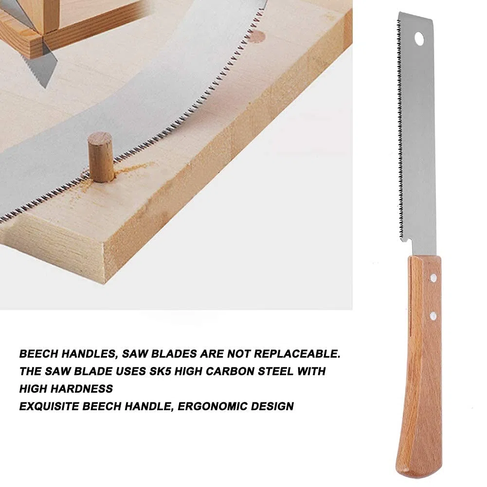 Feinsäge 300mm mit Holzgriff, 17 Zähne, HRC60-63 Härte, Handsäge für Holzbearbeitung und Feinschneiden