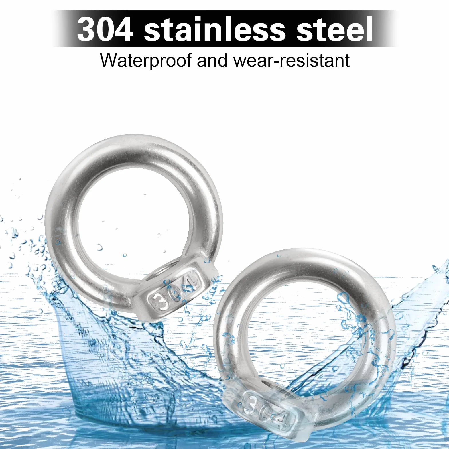 5 Stück Ringmutter M10, Leryati 304 Edelstahl Gewinde Ösenmutter, Ringösen Augenmuttern Ringschraube, Ringmuttern for Befestigen Sie hängende Ornamente Blumentöpfe Schaukelständer usw.