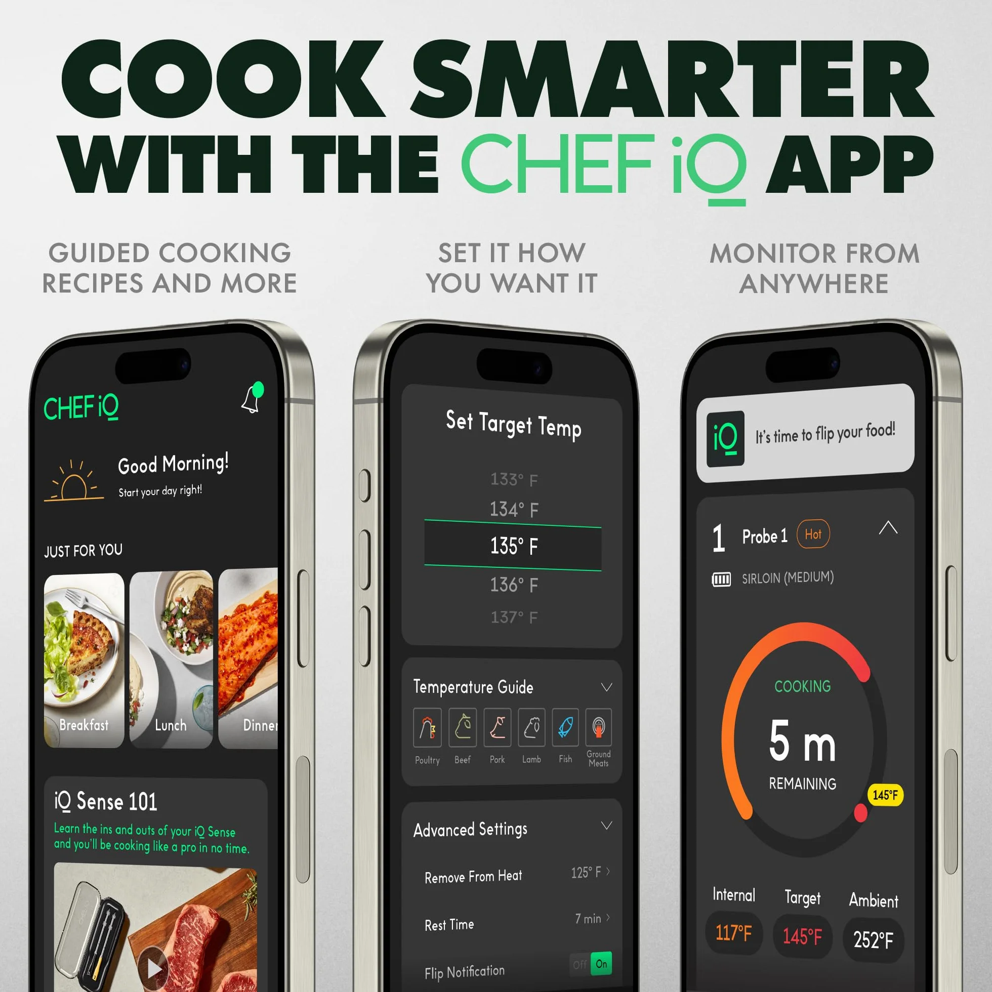 Smart Wireless Meat Thermometer | Ultra-Thin Probe | WiFi Unlimited Range | 1000°F Heat Safe | 5 Sensors | BBQ, Grill, Oven, Smoker, Air Fryer | Gen3