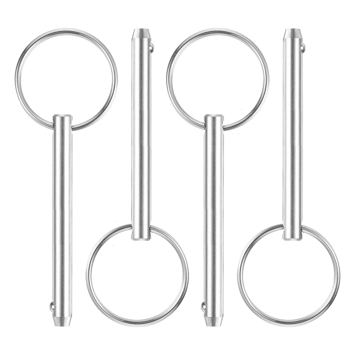 QUARKZMAN 4 Stück Steckbolzen mit Kugelsicherung, 6.3mmx51mm Schnellverschlussstifte 316 Edelstahl Marinehardware Für Marine Bergsitze Schiffausrüstung Schiffbau Silber