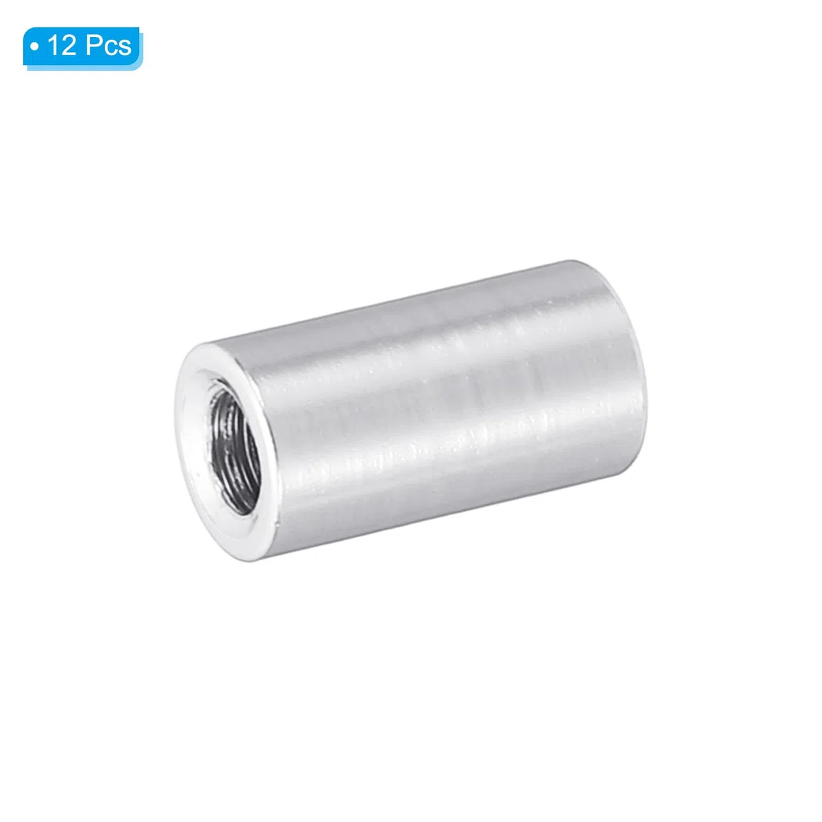 PATIKIL M3 Aluminium Abstandshalter, 12 Stück Metall Abstandsbolzen Hülsenmutter 3mm ID x 5mm OD x 10mm L Gewindeabstandshalter Schraubenständer Rund für RC Auto Motherboard, Silber