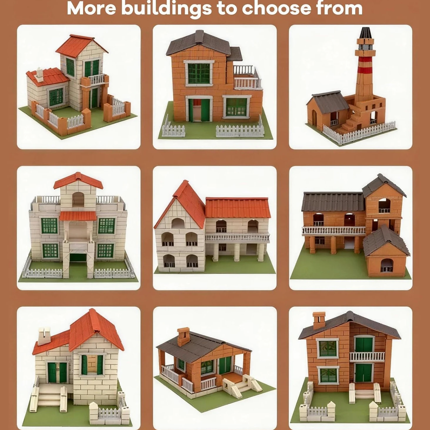 120 Stück Mini Ziegelsteine 2 X 1 X 0.5cm, Miniatur Ziegelsteine Kinder mit 8 Löchern Modellbau Steine Mini Ziegel, für DIY Bauen Puppenhaus Garten Ornament Haus Spielzeug Deko (Ziegelrot)