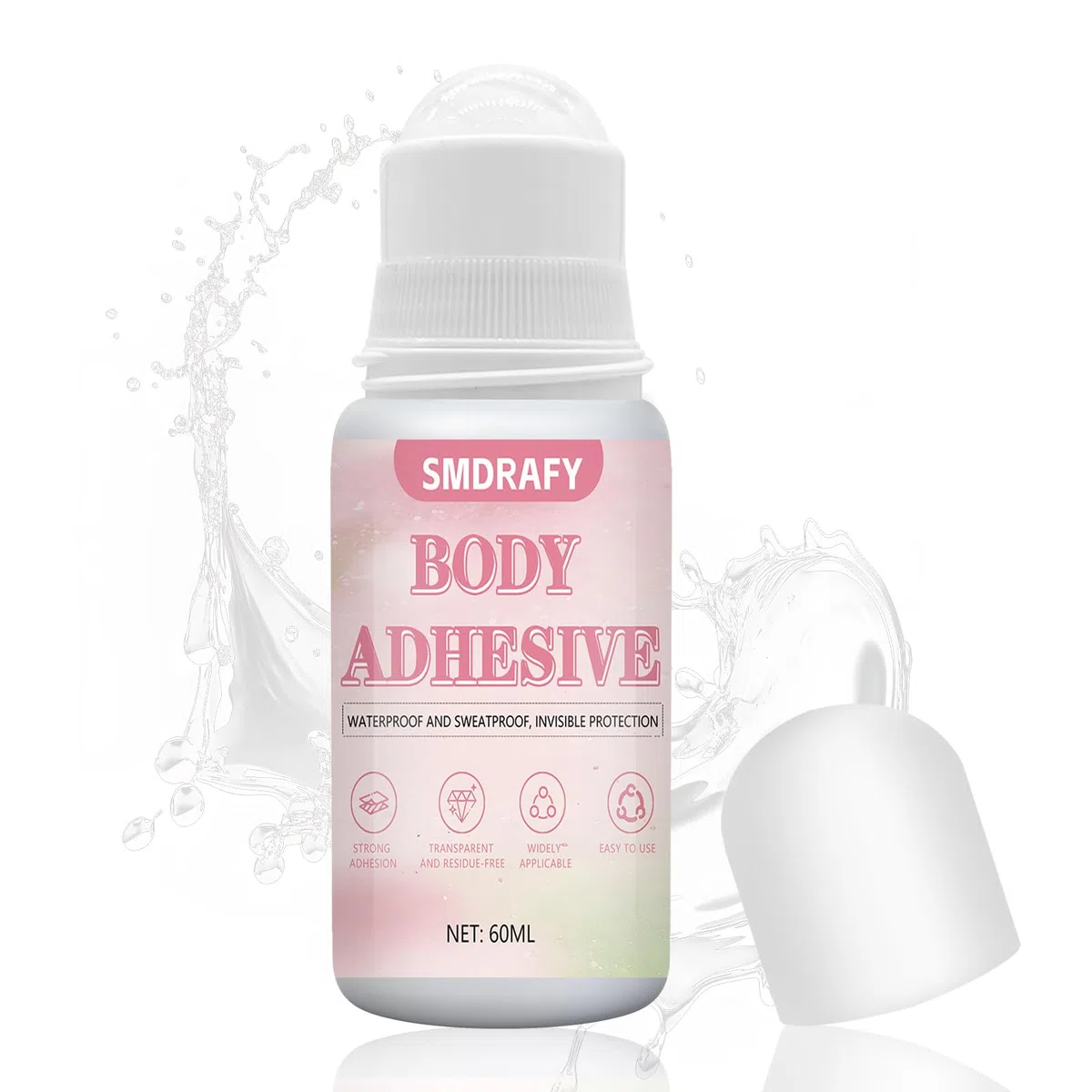Hautkleber für Kleidung, Kleber Kompressionsstrümpfe, Klamotten Kleber auf Haut, Unsichtbarer, Wasserfester, Entfernbarer Hautkleber,Kontaktklebstoffe, 60ml