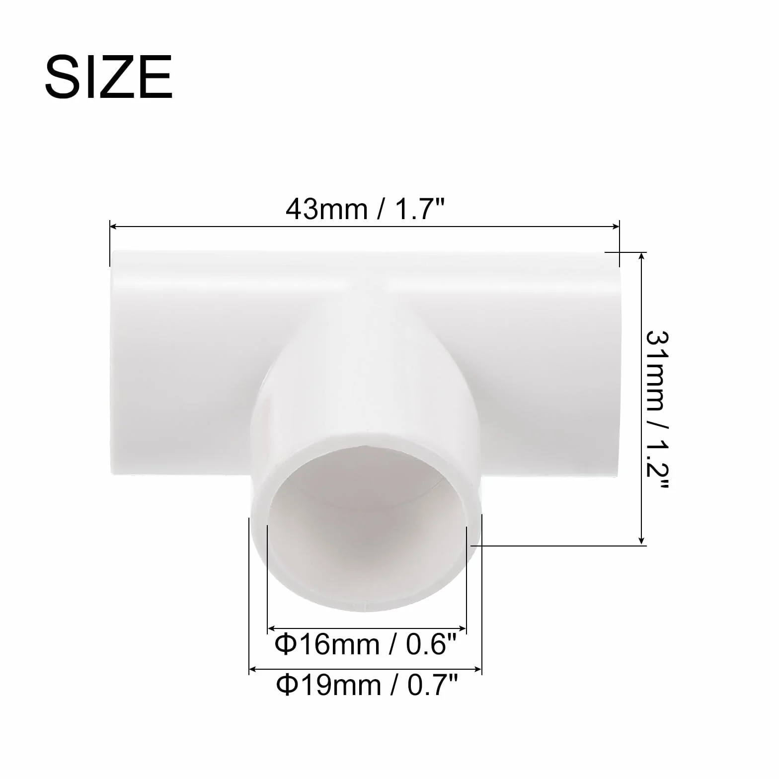 QUARKZMAN 30 Stück PVC Rohrverbinder 16 mm T-förmige Kupplung Kanalverbinder Kupplungsverbinder Kabelrohr Pipe Fitting Anschluss für Leitungsinstallation Elektrische Rohre, Weiß