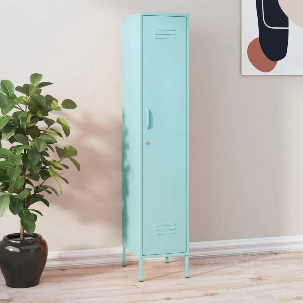 Unterschrank KüChe,Mobiles BüCherregalschließFachschrank MinzgrüN 35x46x180 cm Stahlgeeignet FüR Schlafzimmer, GäRten, Kleine RäUme, Spielzimmer, WohnräUme