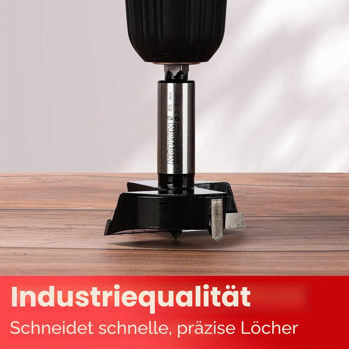 Mollom 21mm (13/16") Forstnerbohrer mit langlebiger YG8 Hartmetall-Dicke von 2,0mm für präzise Holzbearbeitung. Ideal für Hartholz, Kunststoff und Sperrholz