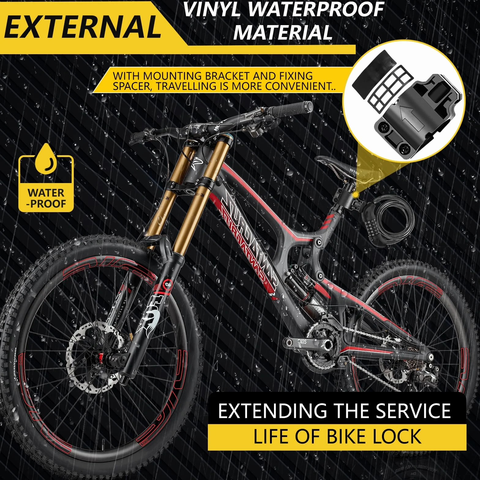 BOLEi Fahrradschloss Zahlenschloss,12 mm Stahlkabel,120 cm Länge | PVC-Beschichtung für Kratz- und Rostbeständigkeit,5-stelliges Passwort,Flexibel und langlebig,geeignet für Fahrrad,E-Bike