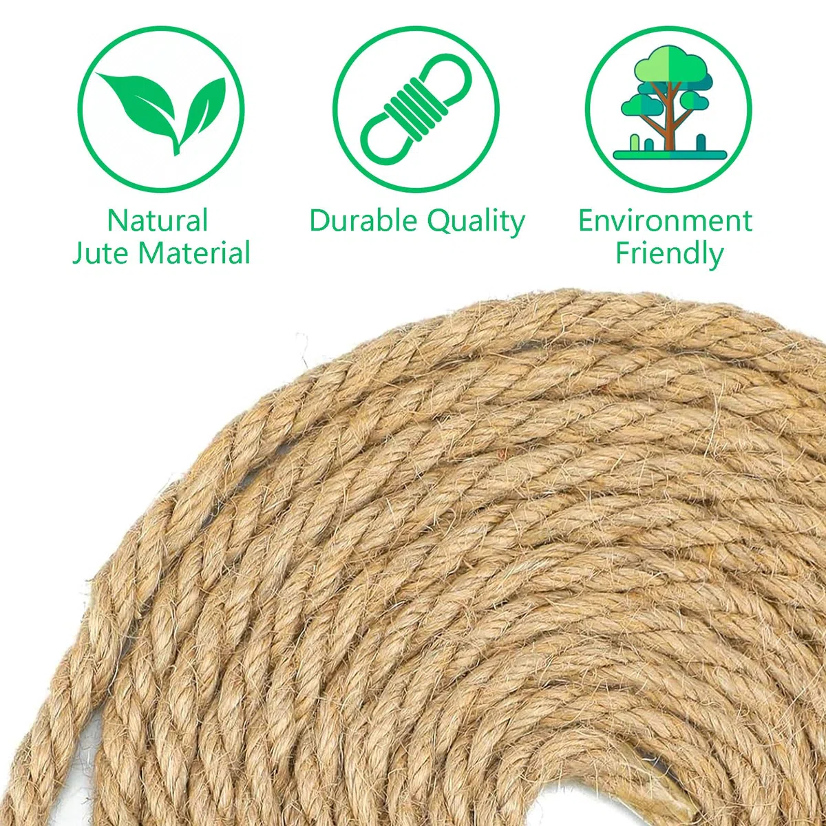 Juteseil 8mm x 25M - Starkes Naturfaser Hanfseil für Garten, DIY, Dekoration, Bündeln und Camping - Robuste Juteschnur, Kordel, Paketschnur, Juteband