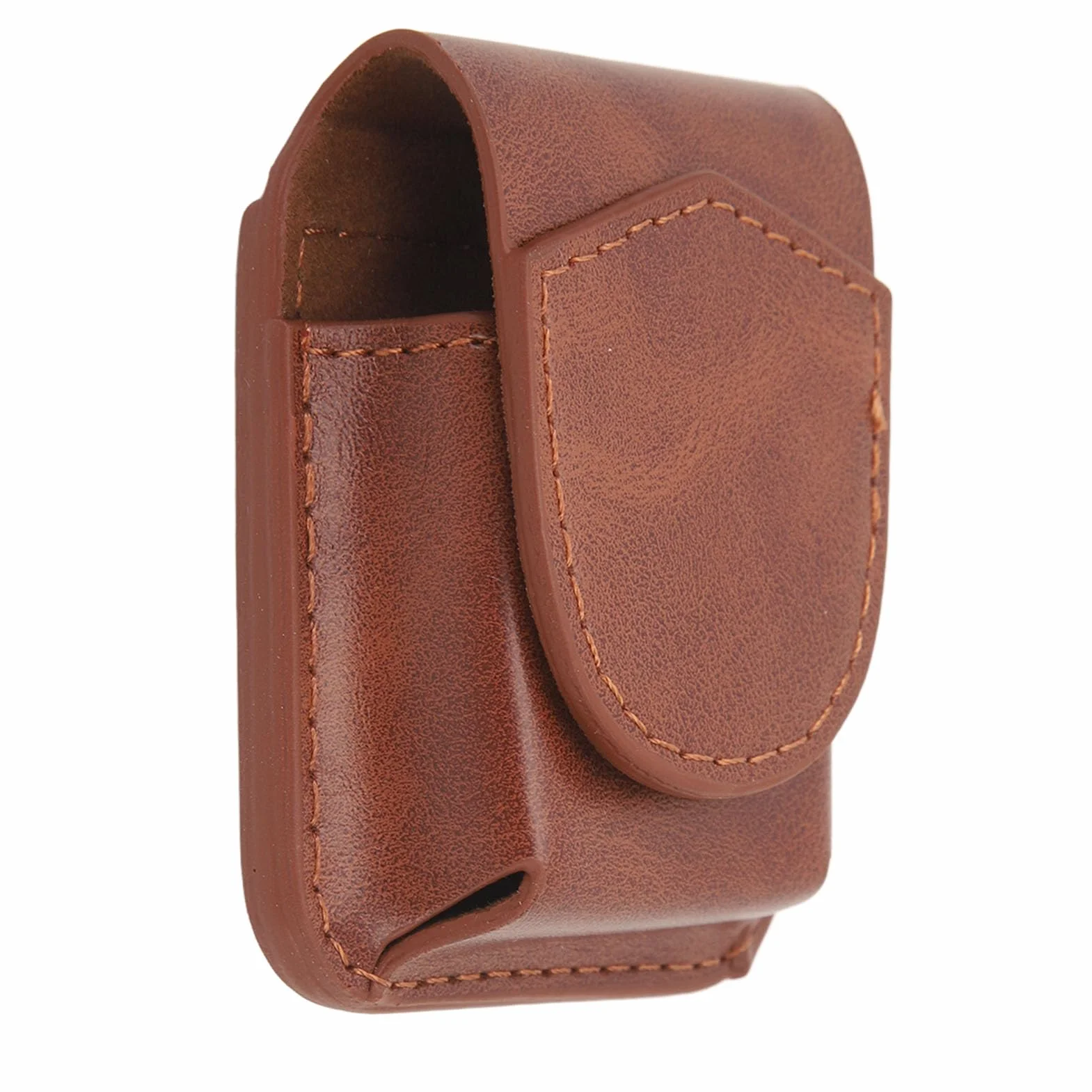 Feuerzeug Etui, Schutzhülle mit Gürtelschlaufe, Kratzfester Organizer für Feuerzeug, Tasche aus Braunem Leder, Kompakte Gürteltasche für Taschen Organizer