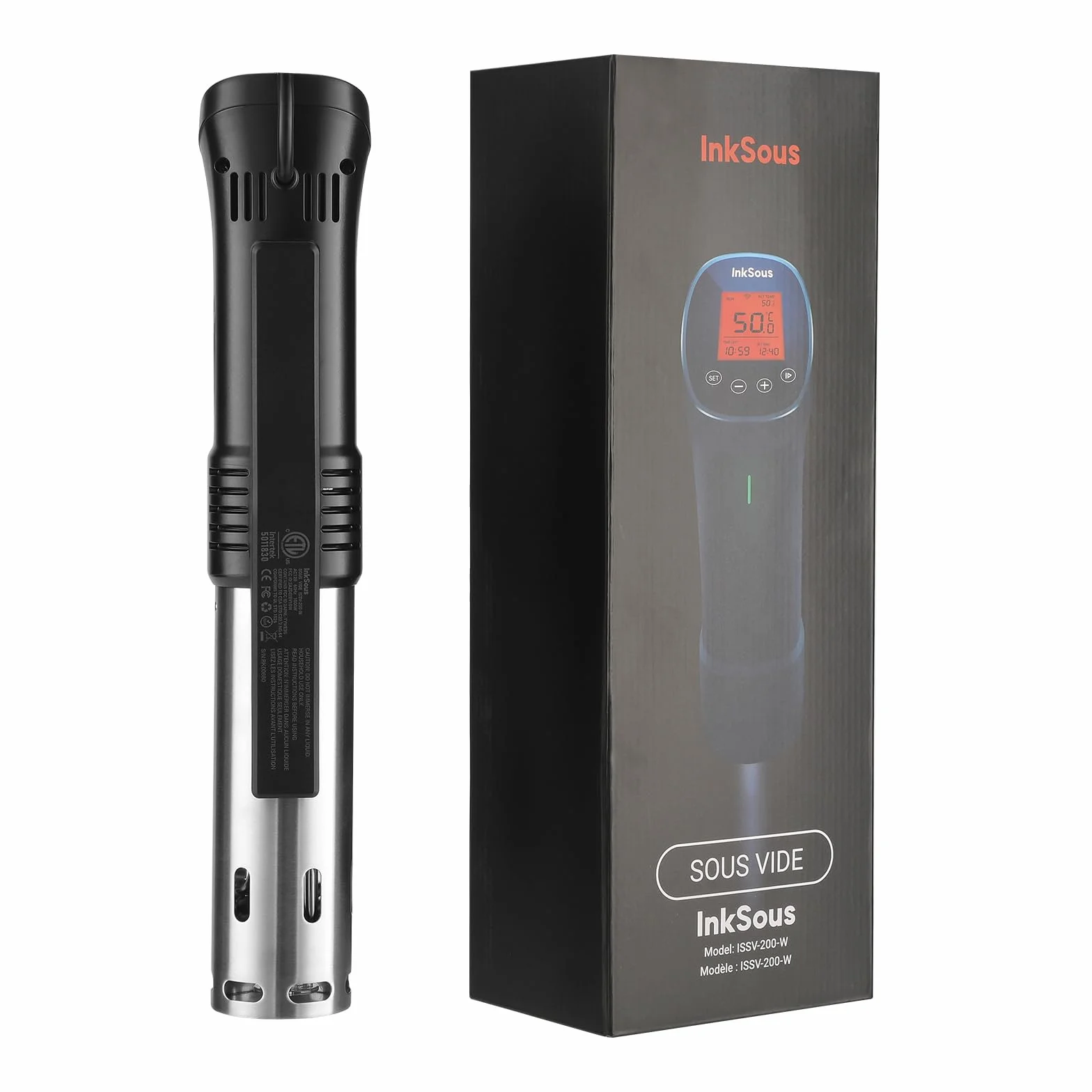 WiFi Sous Vide Cooker 2.4G, 1000W, APP Control, 1°F Accuracy | Sous Vide Machine ISSV-200-W with 18 Preset Recipes, 100-Hour Timer, Temperature Calibration&Alarm, Ultra-Quiet Fast Heating