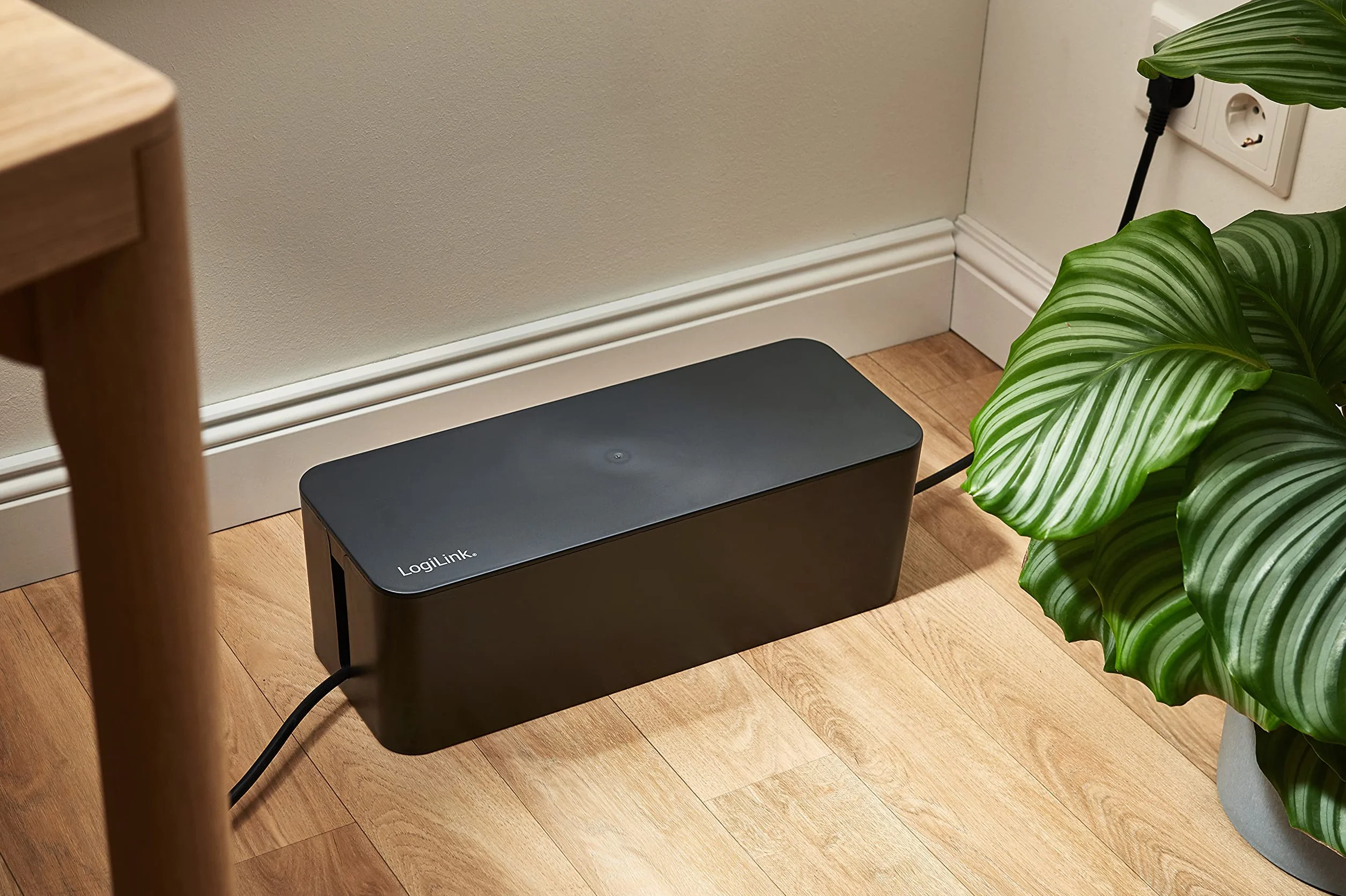 LogiLink KAB0062 - Kabelbox groß (407 x 157 x 133,5 mm), schwarz